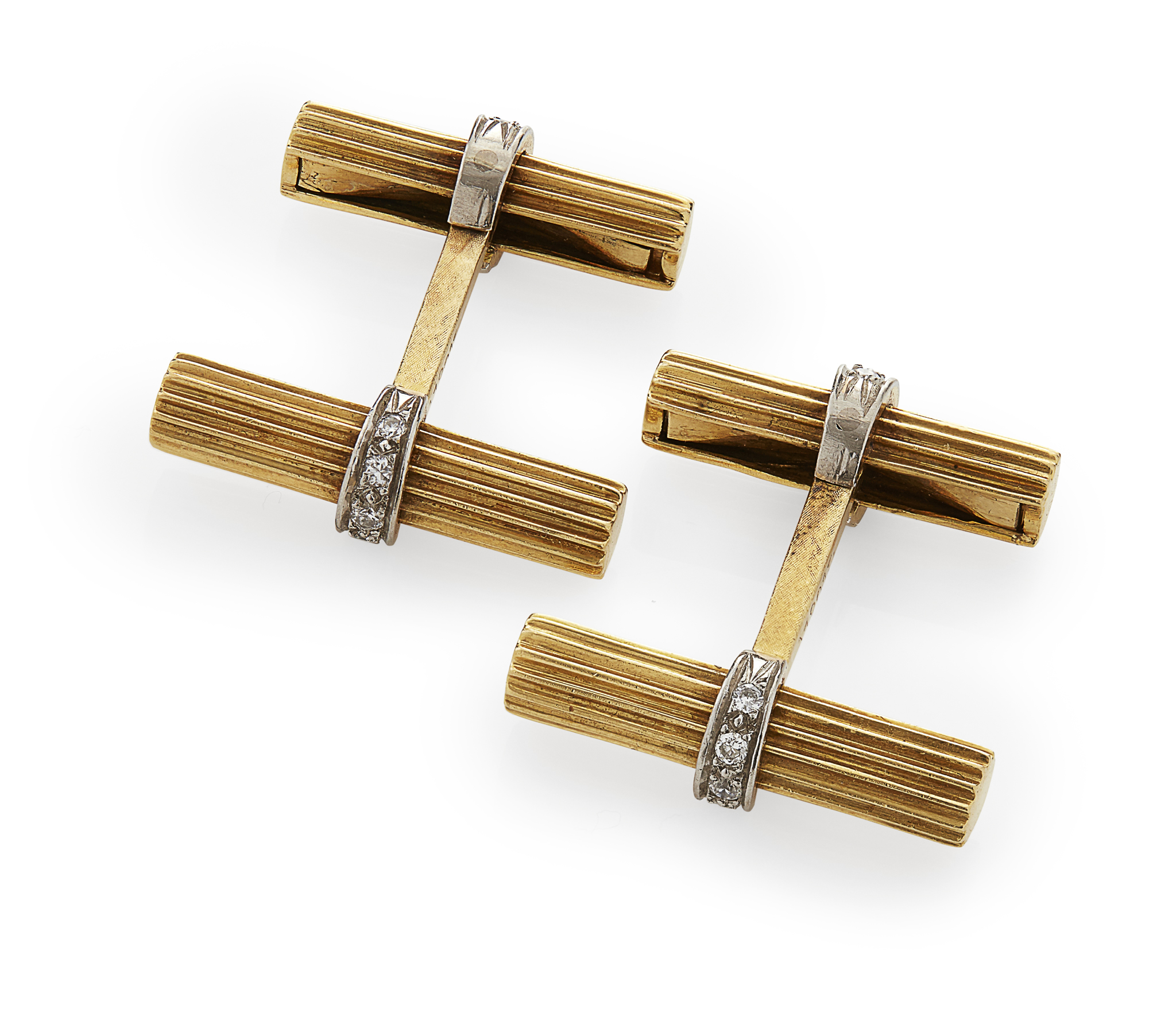 A pair of gentleman's diamond set cufflinks