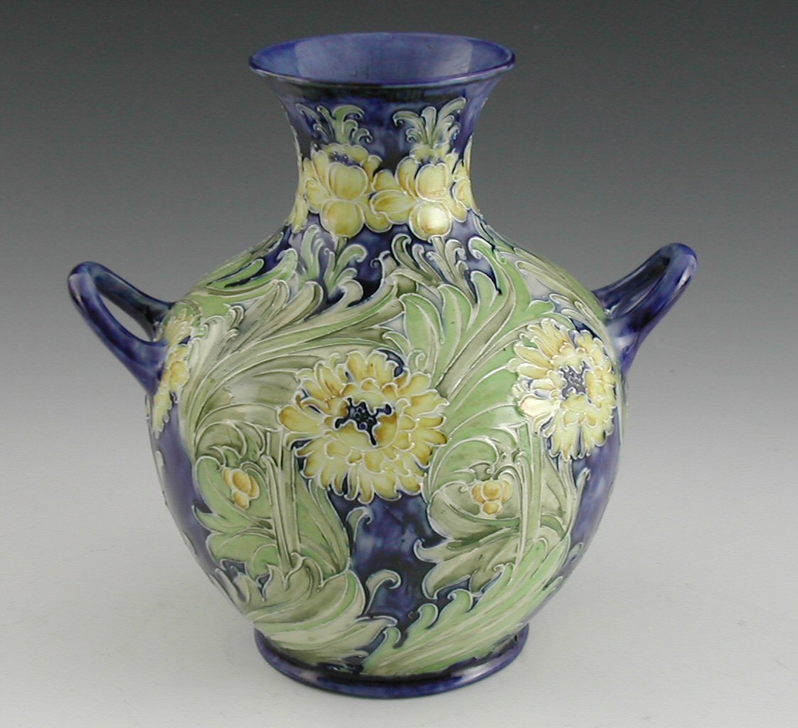A Moorcroft 'Florian Ware' twin handled globular vase,