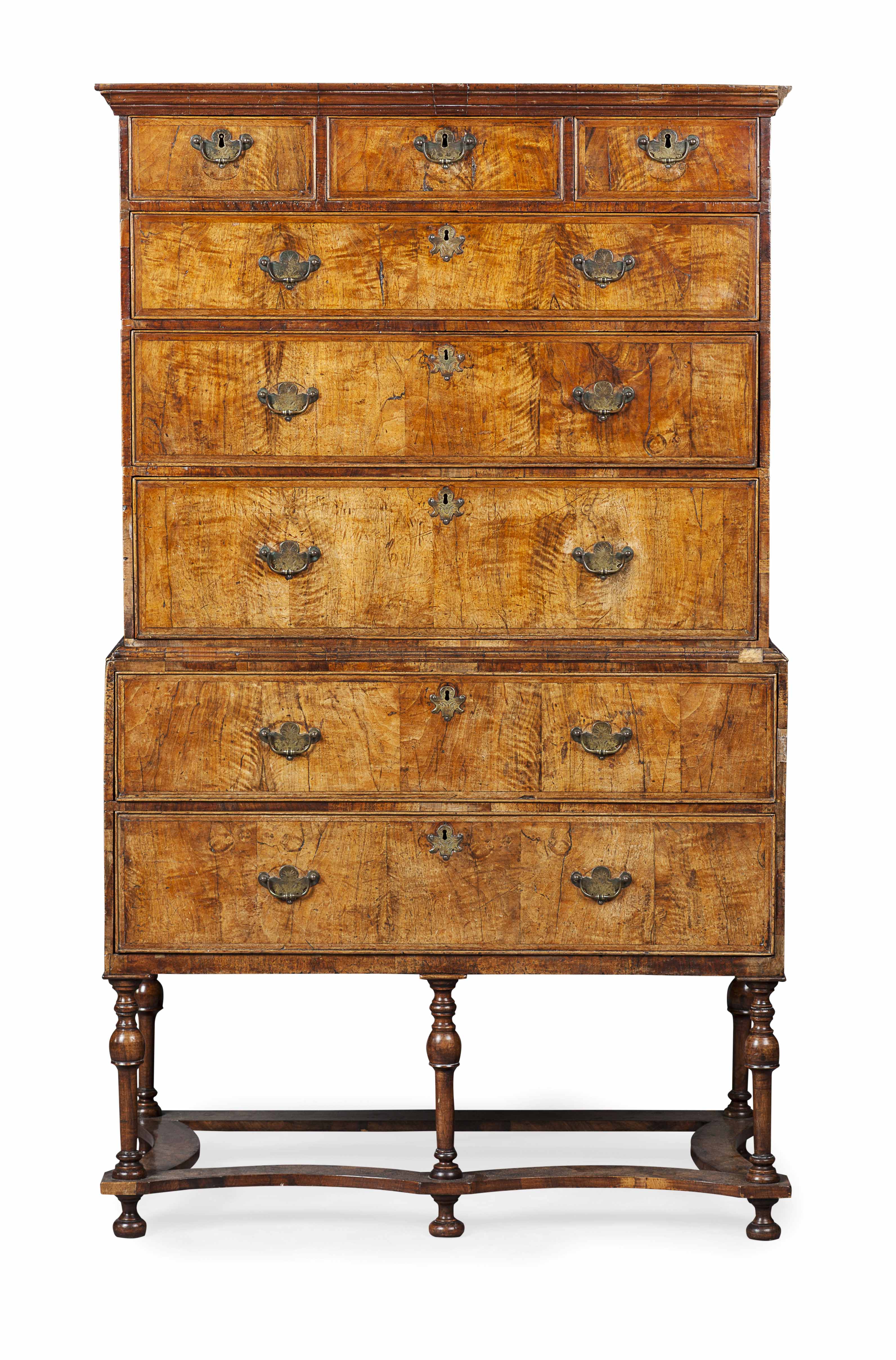 GEORGE I WALNUT CHEST ON STAND