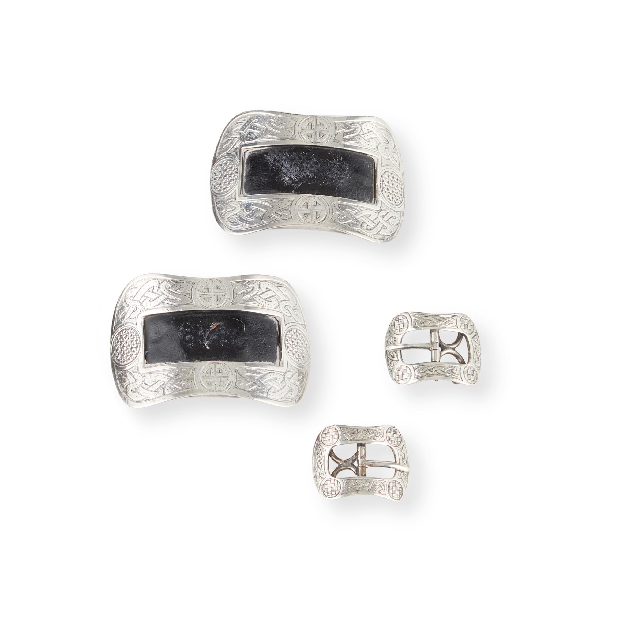 BALLATER - A SUITE OF BALMORAL HIGHLANDER PATTERN SHOE BUCKLES