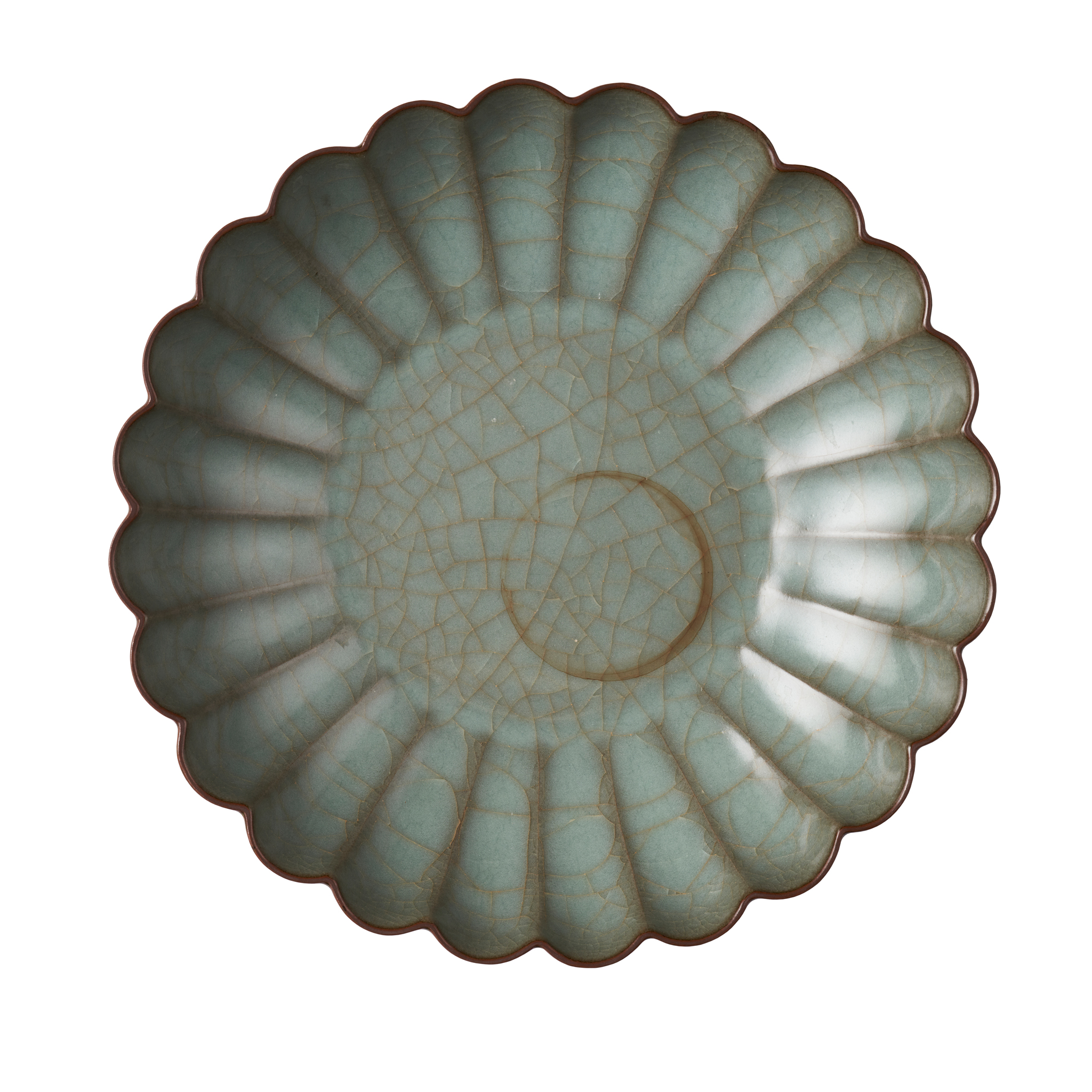 GE-TYPE CRACKLE-GLAZED CHRYSANTHEMUM BOWL