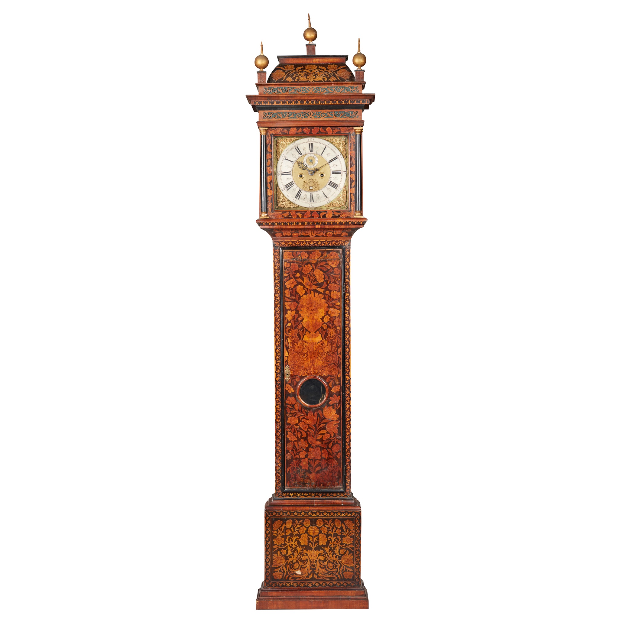 QUEEN ANNE WALNUT AND MARQUETRY LONGCASE CLOCK, WILLIAM BIEFIELD, LONDON