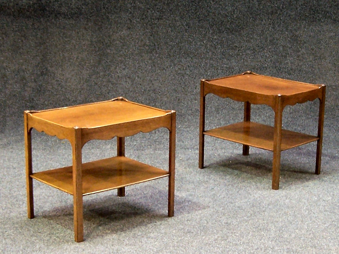 A pair of Georgian style mahogany side tables,