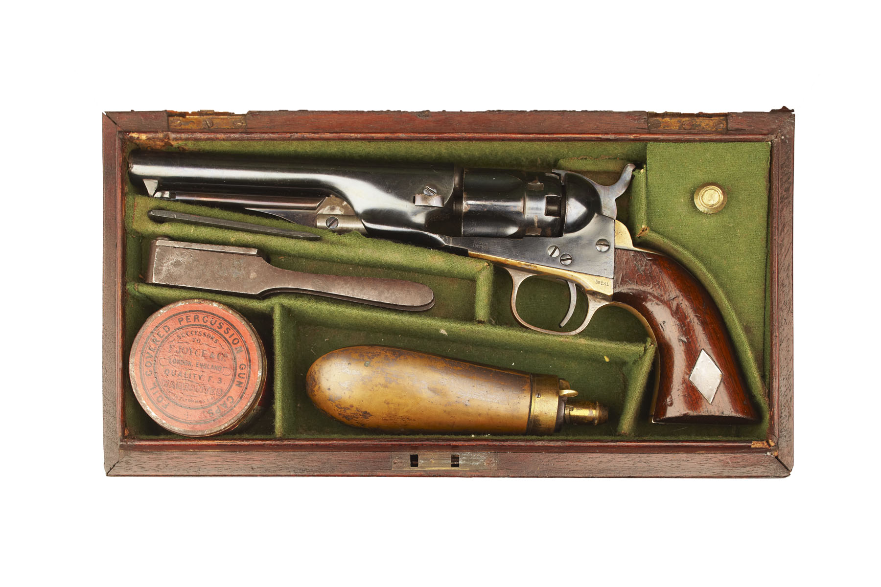 GOOD CASED .36 CALIBRE COLT REVOLVER