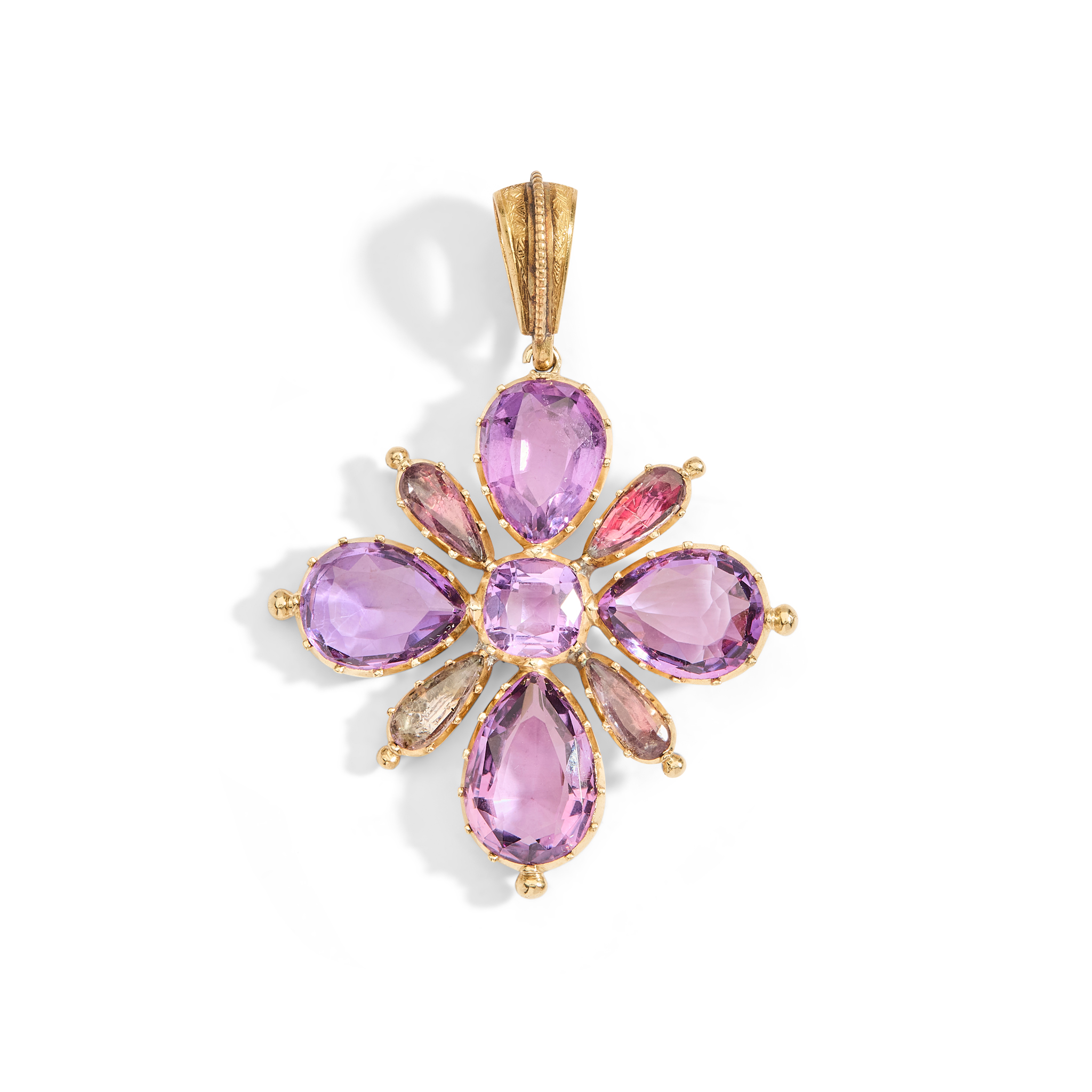 An amethyst flower pendant