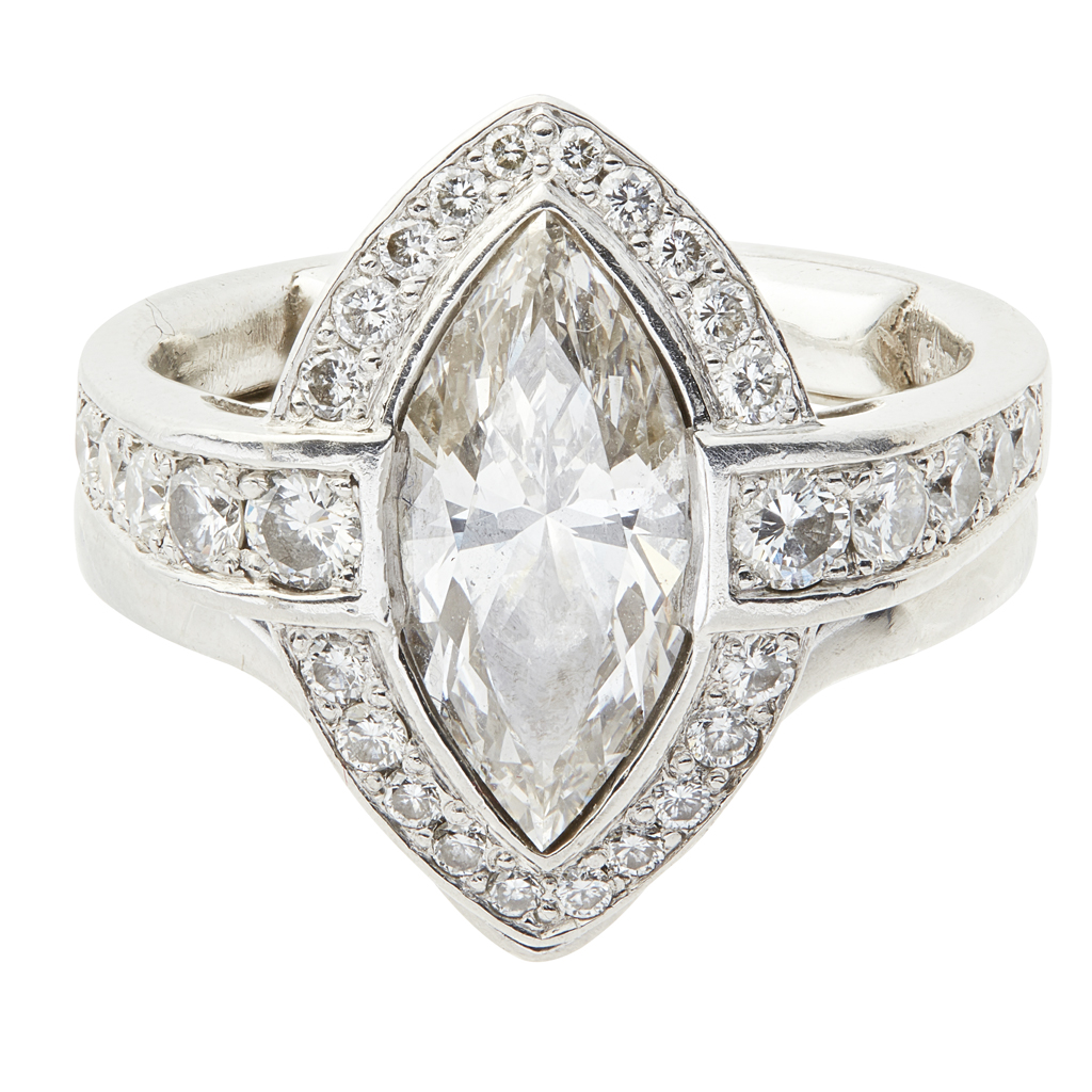 A diamond set cluster ring