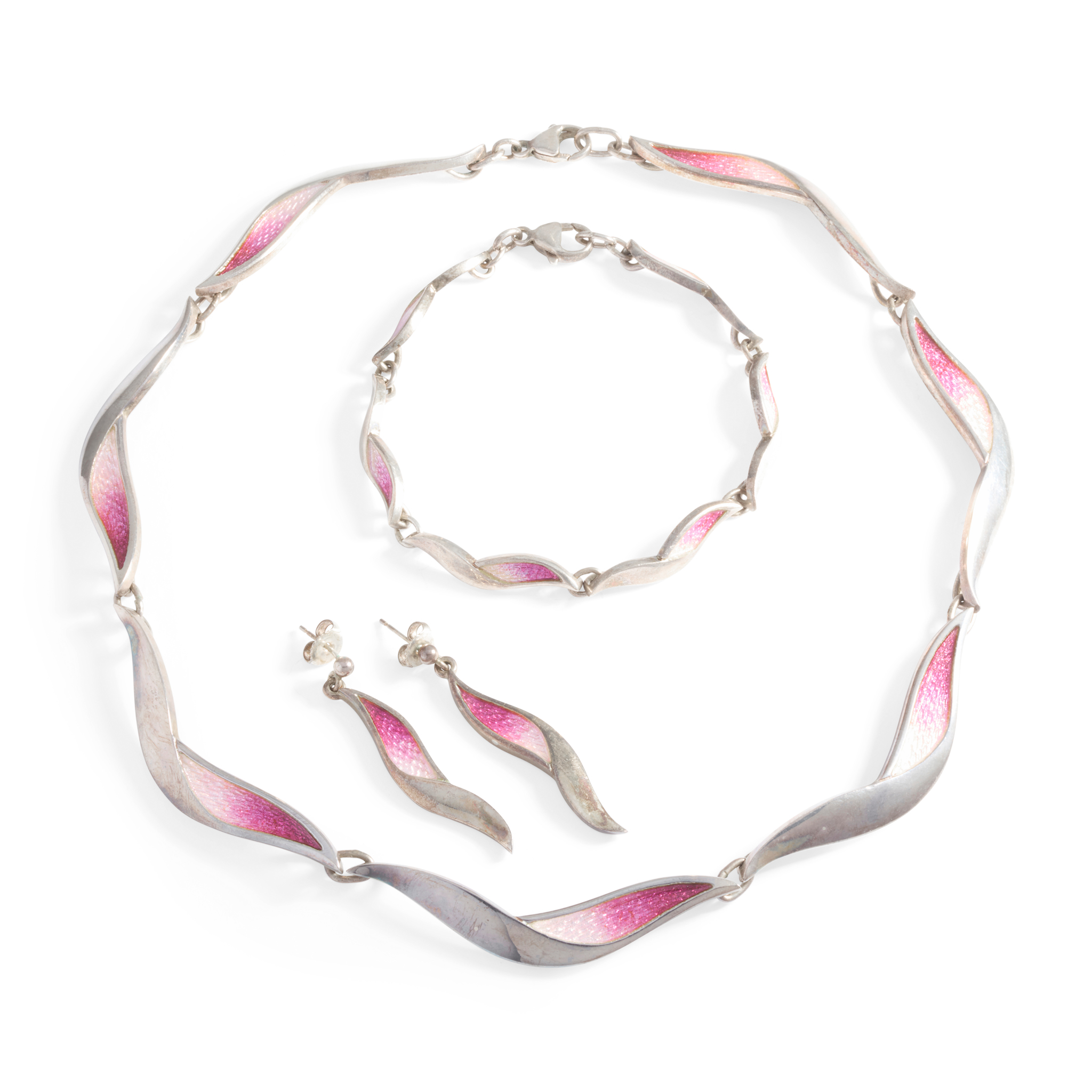 Sheila Fleet: A suite enamel and silver jewellery