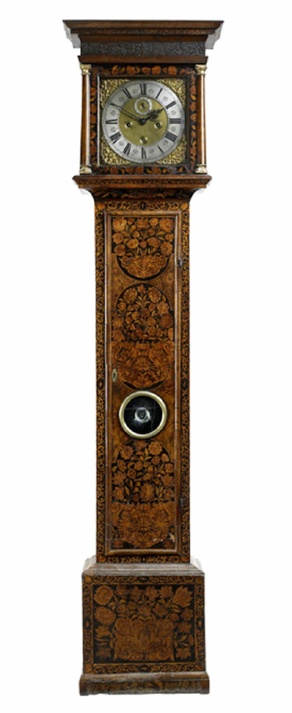 A William and Mary walnut and marquetry longcase clock ALTERATION, 11 INCH DIAL