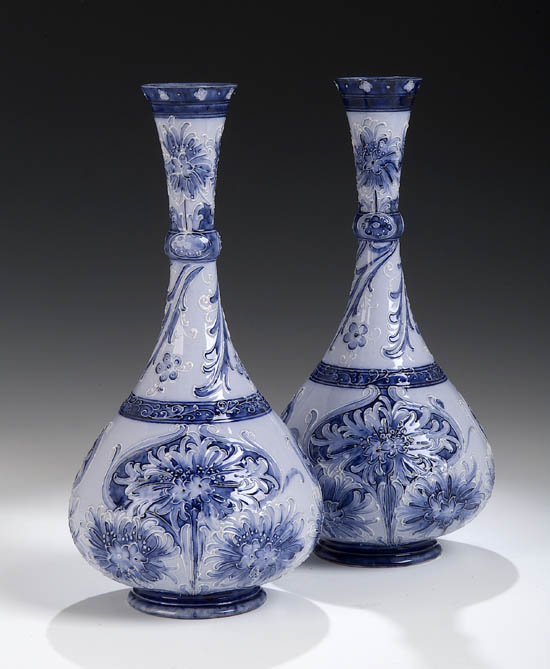 A pair of Moorcroft 'Florian Ware' vases