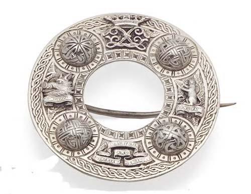 Argyll and Sutherland Highlanders - a regimental plaid brooch,