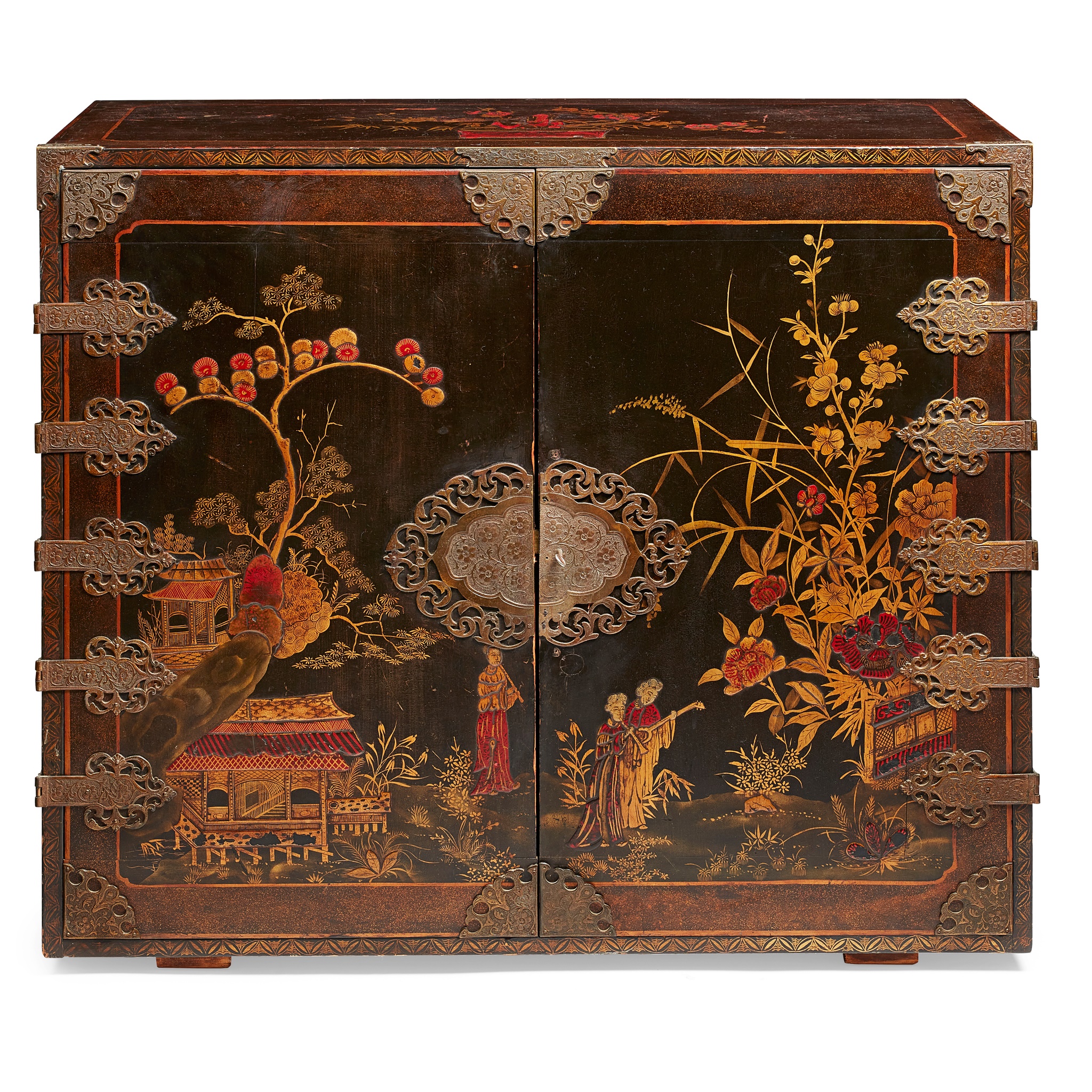 JAPANNED TABLE CABINET