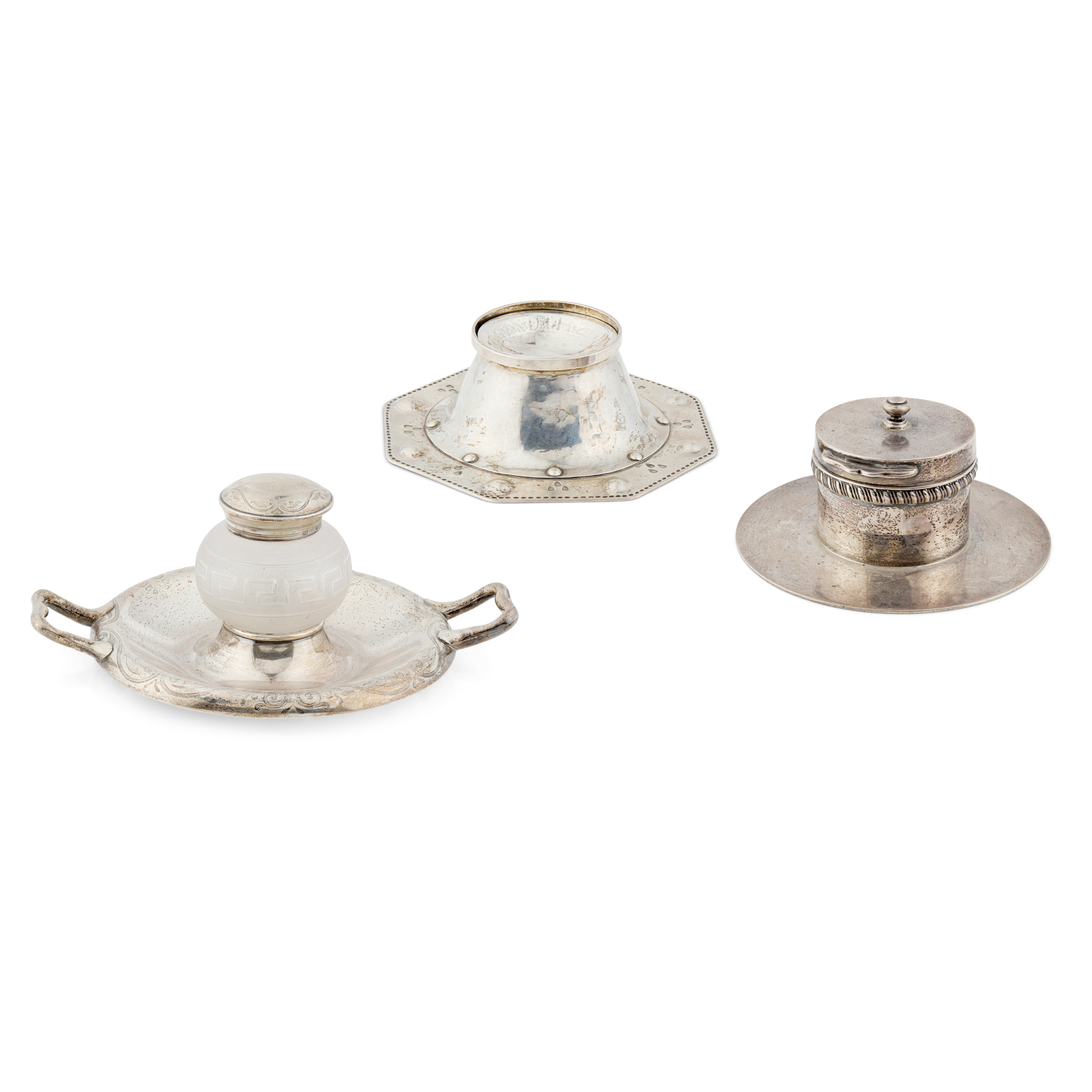 A VICTORIAN TWIN-HANDLED INK-WELL