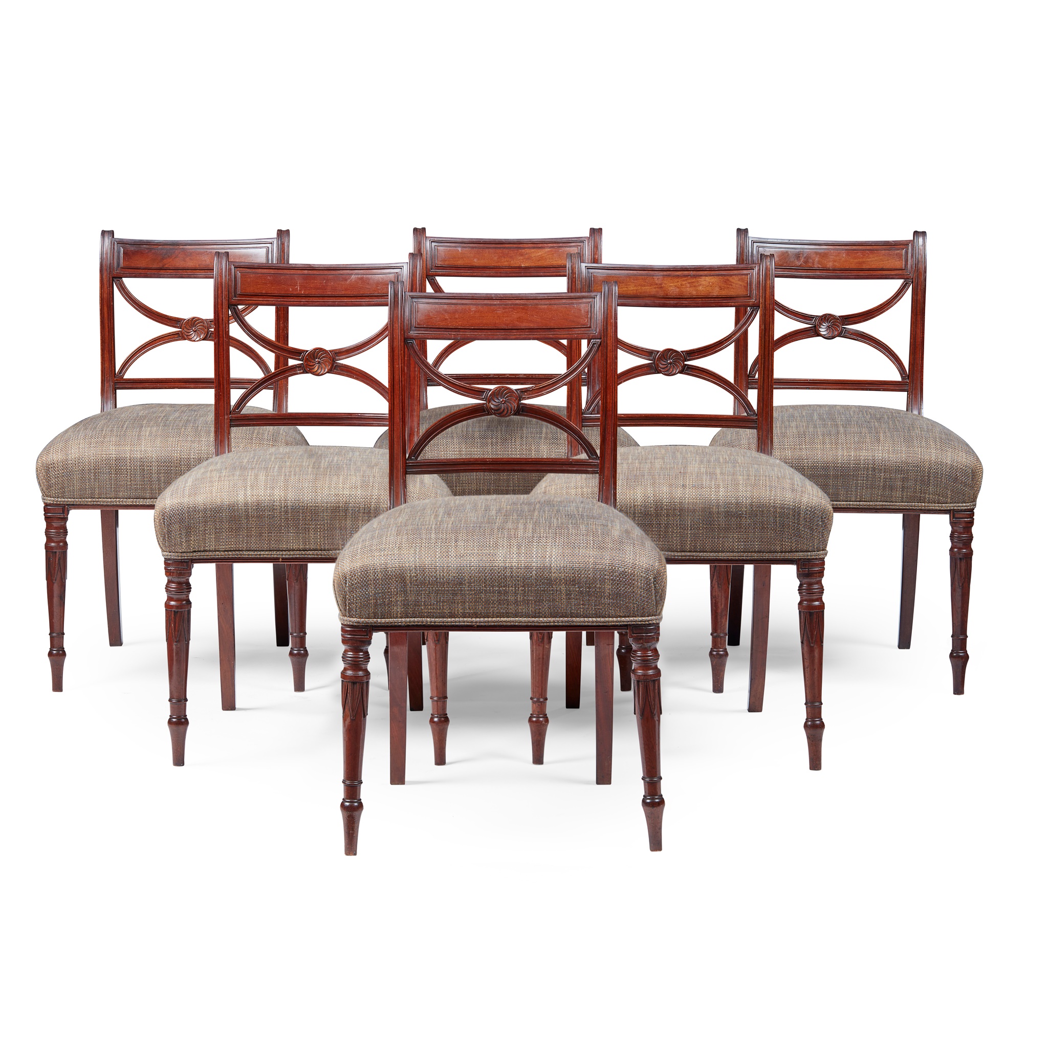 SET OF EIGHT REGENCY MAHOGANY DINING CHAIRS