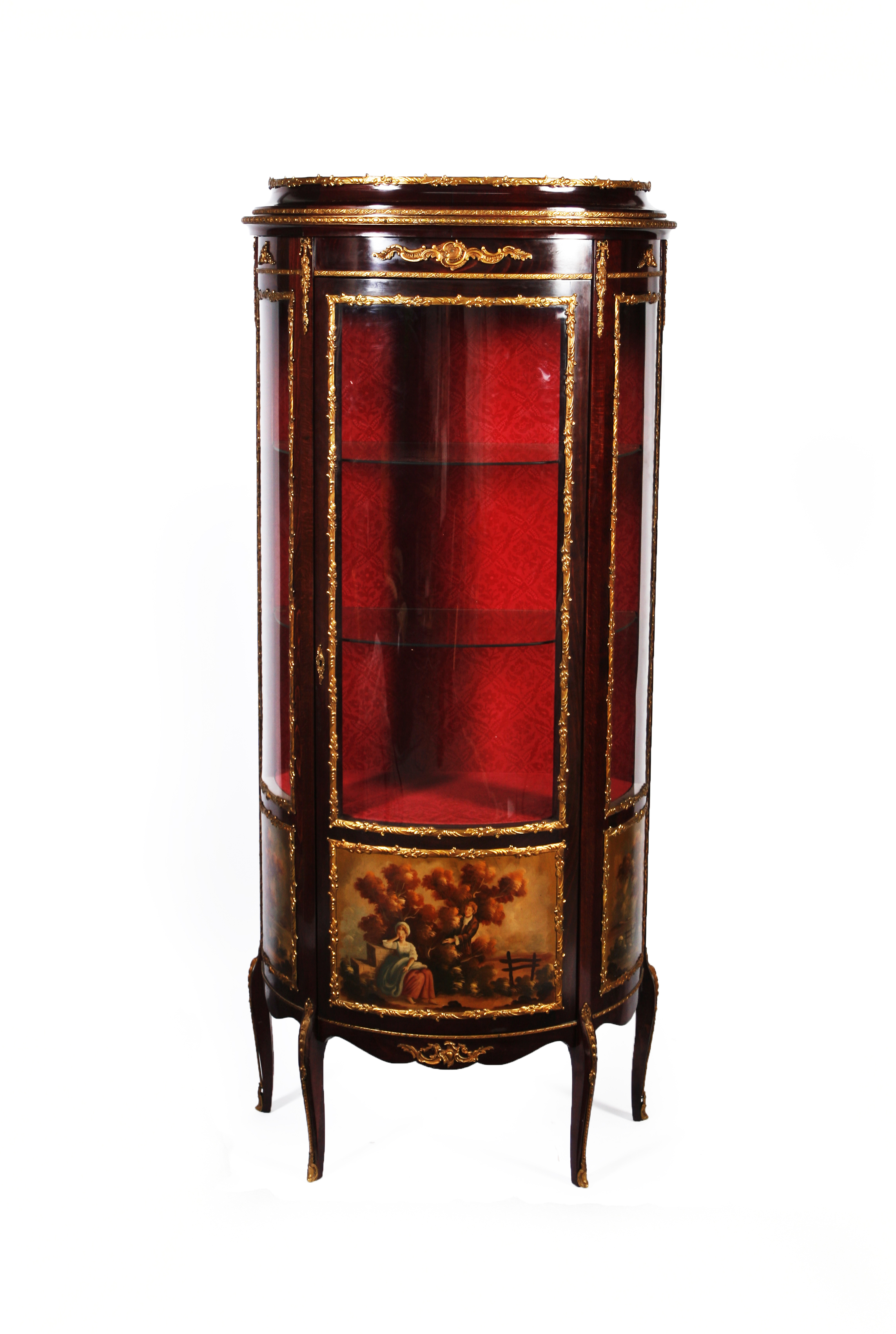 LOIUS XV STYLE BRASS MOUNTED VERNIS MARTIN VITRINE