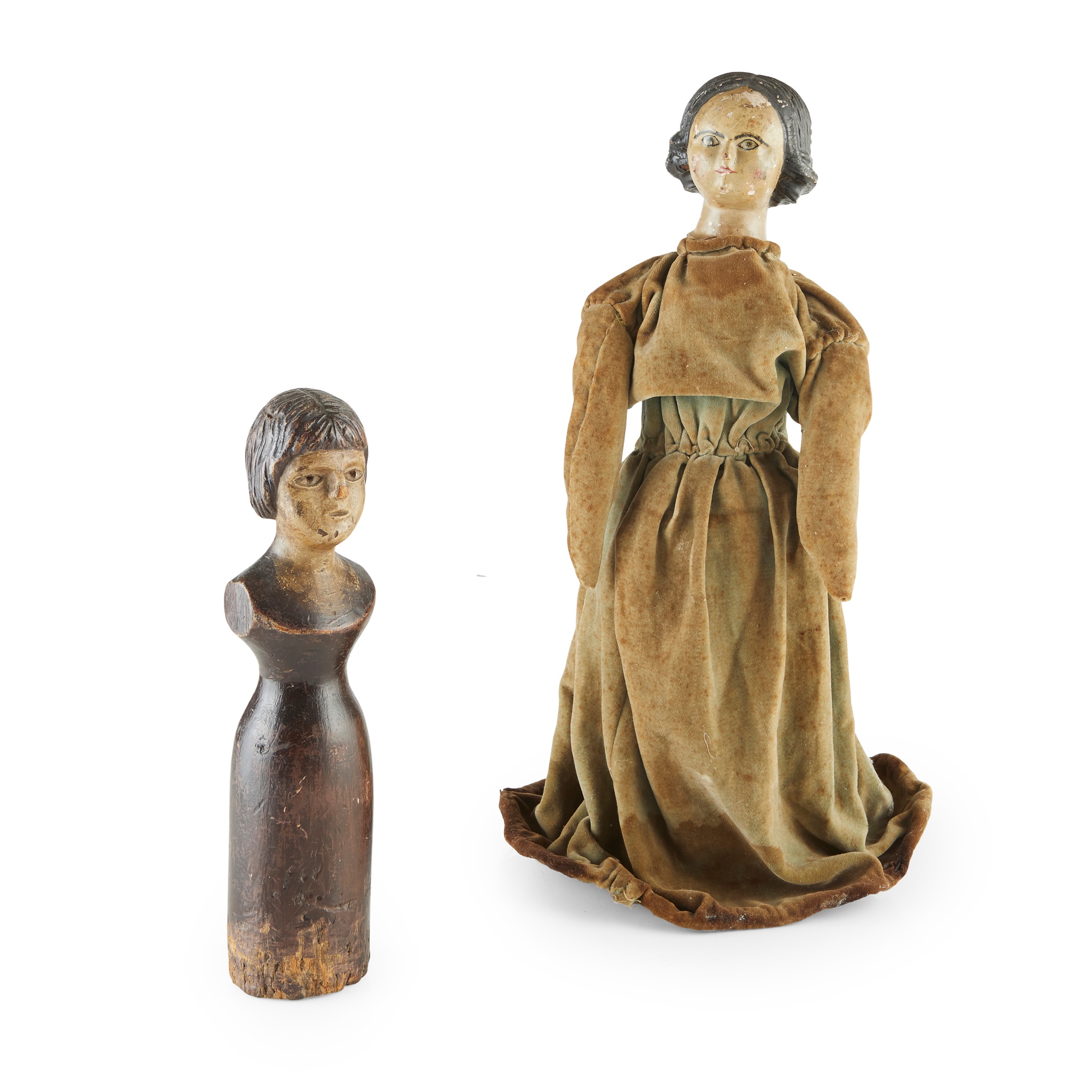 TWO FOLK ART DOLLS