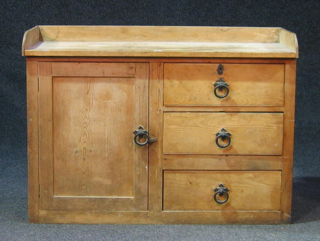 A late 19th century pine dresser base,