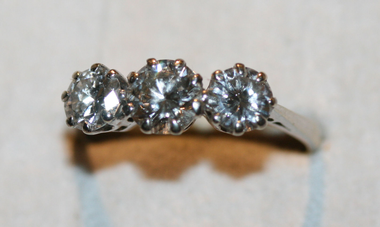 A diamond three stone ring