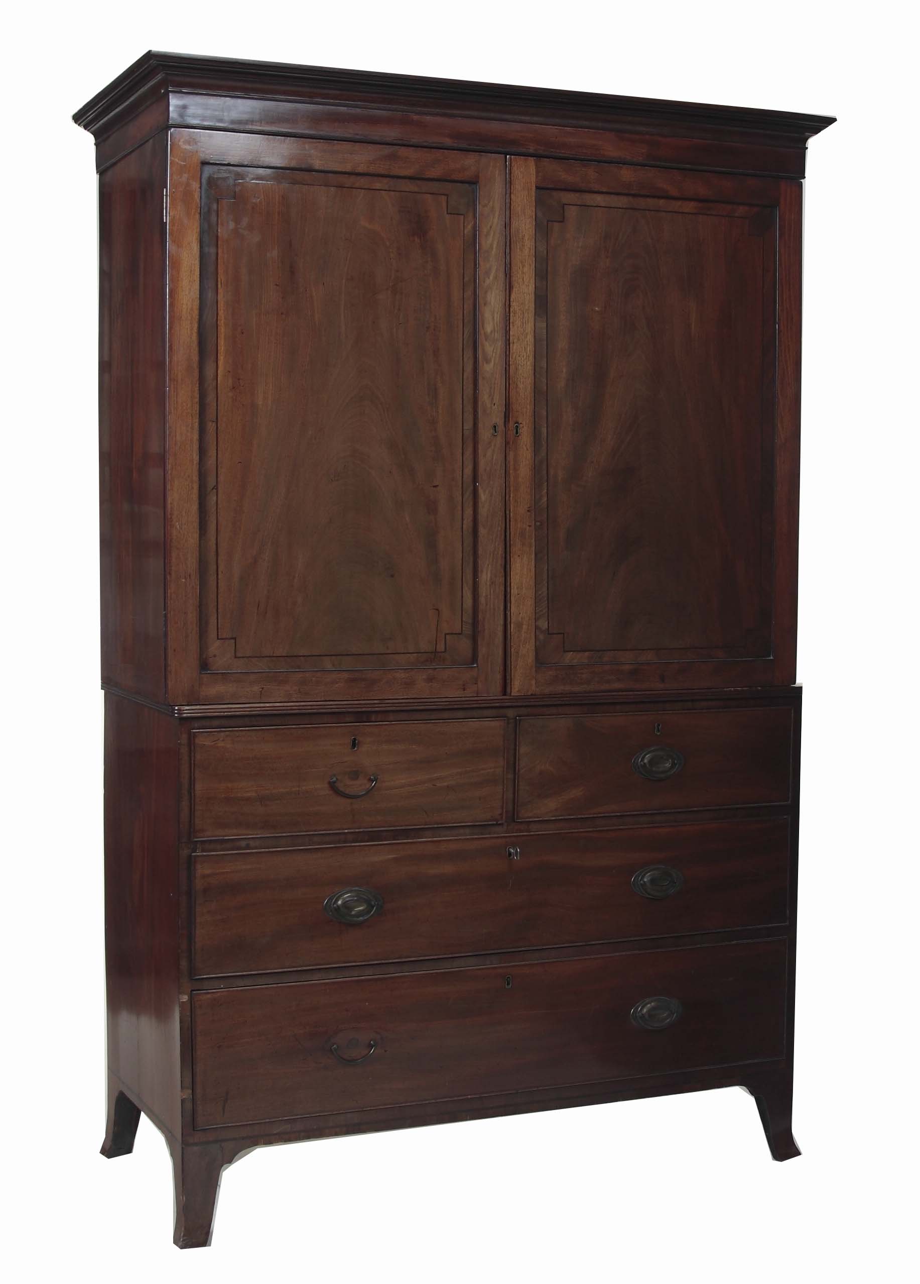 A Regency mahogany linen press
