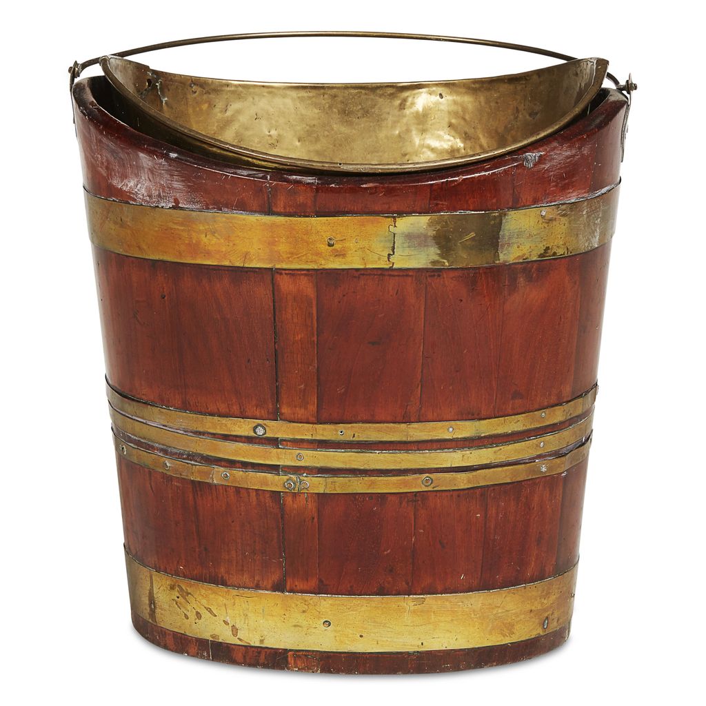 GEORGE III BRASS BOUND PEAT BUCKET