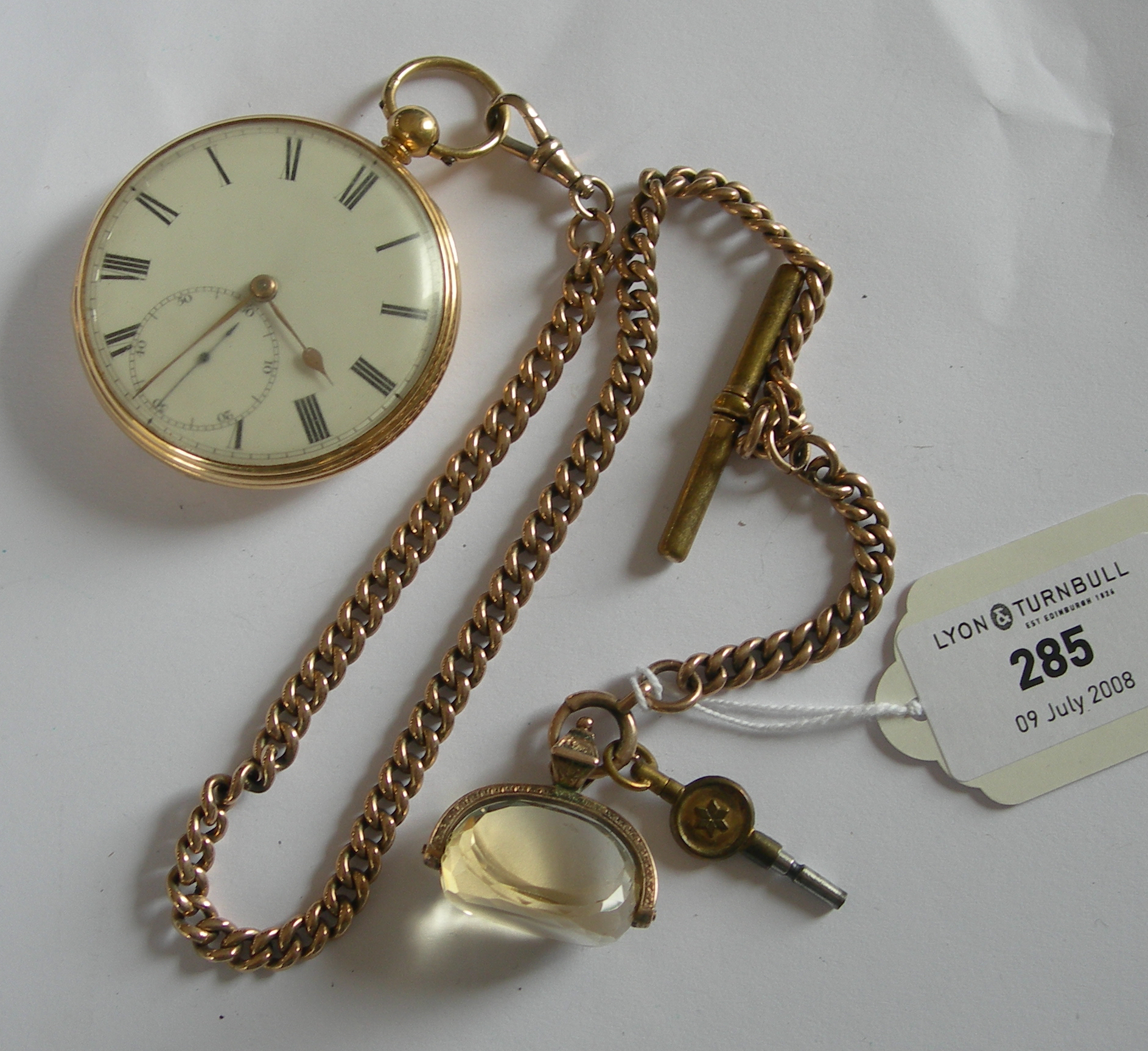 A Victorian 18ct gold open faced pocket watch,