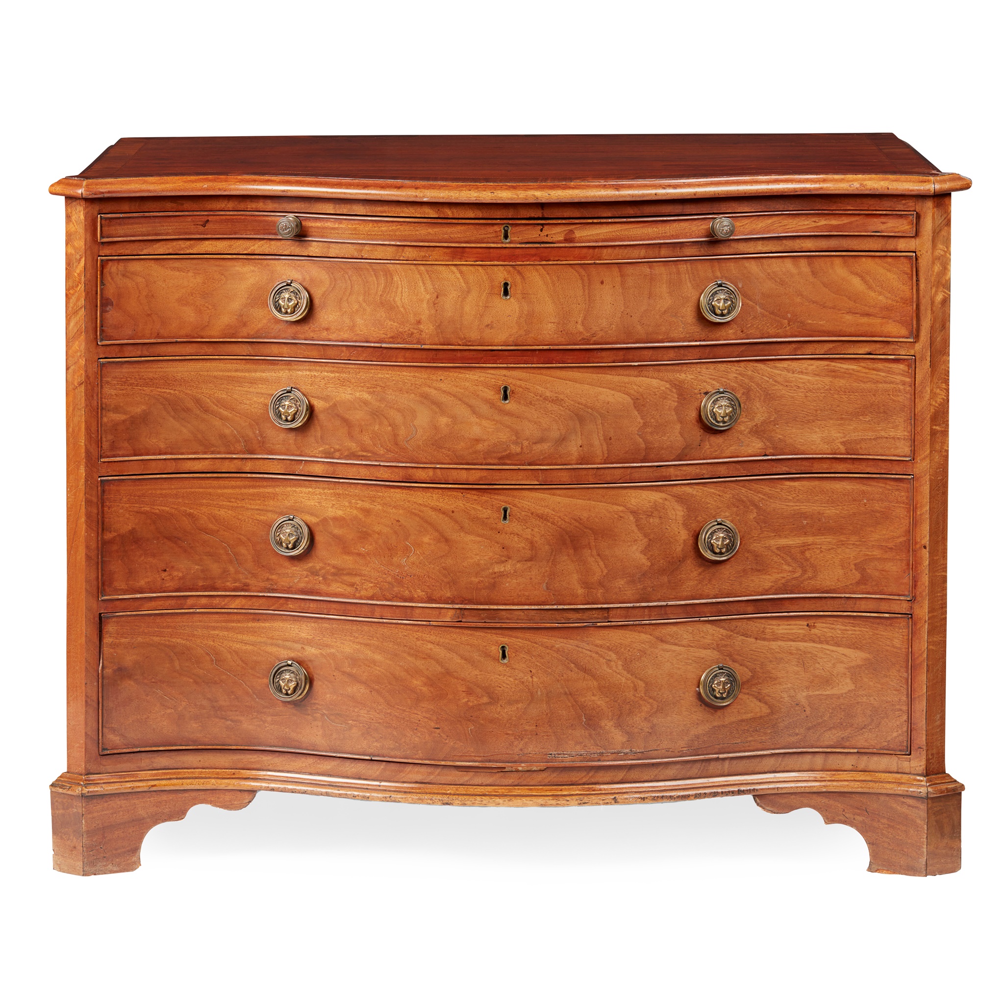 GEORGE III MAHOGANY SERPENTINE CHEST OF DRAWERS