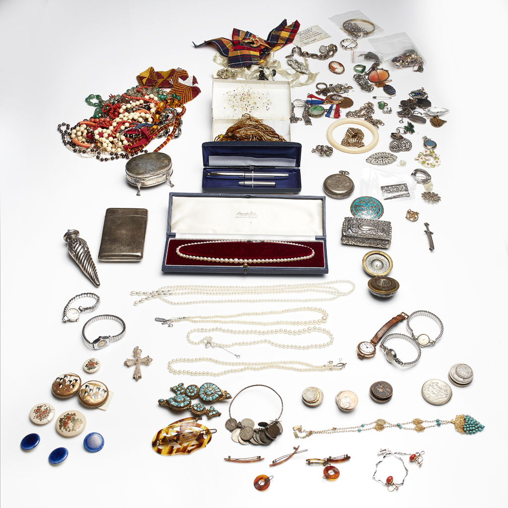 A large collection of costume, beaded and silver jewellery