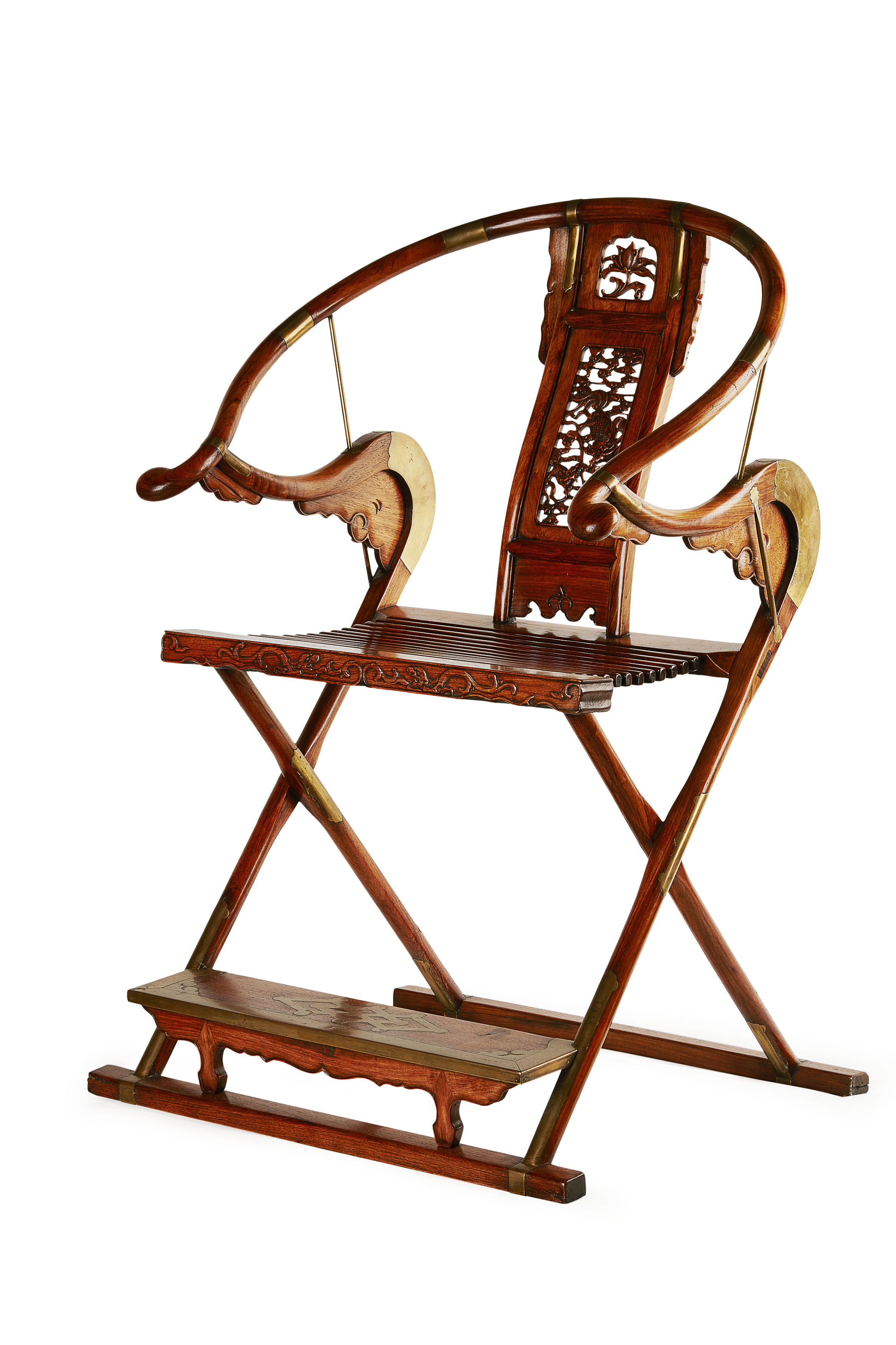 HUANGHUALI HORSESHOE-BACK FOLDING ARMCHAIR