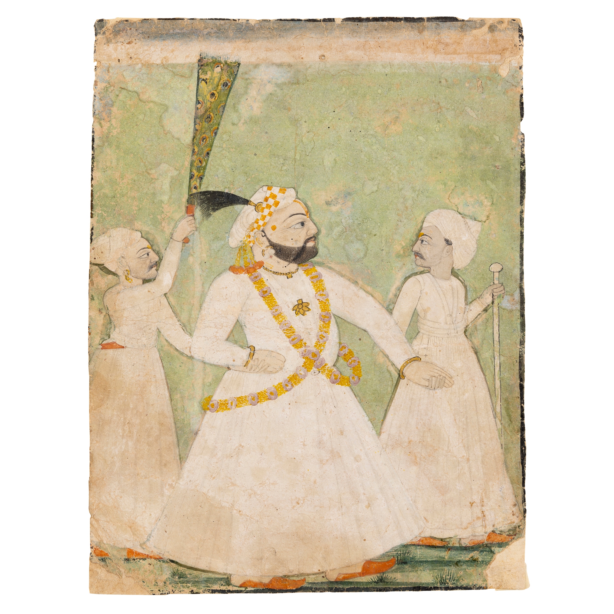 A RAJAH IN PROCESSION WITH HIS TWO ATTENDANTS