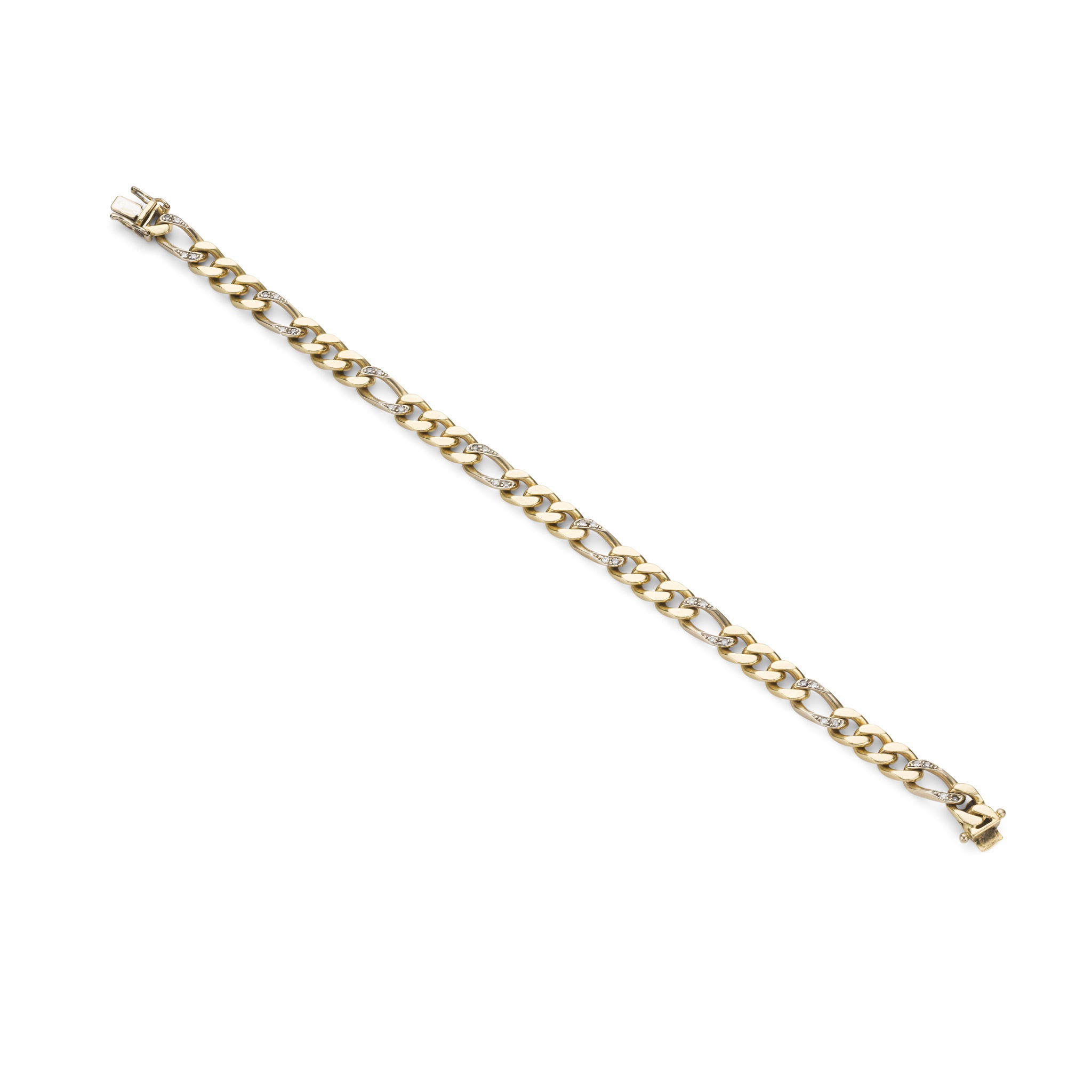 A diamond Figaro-link bracelet