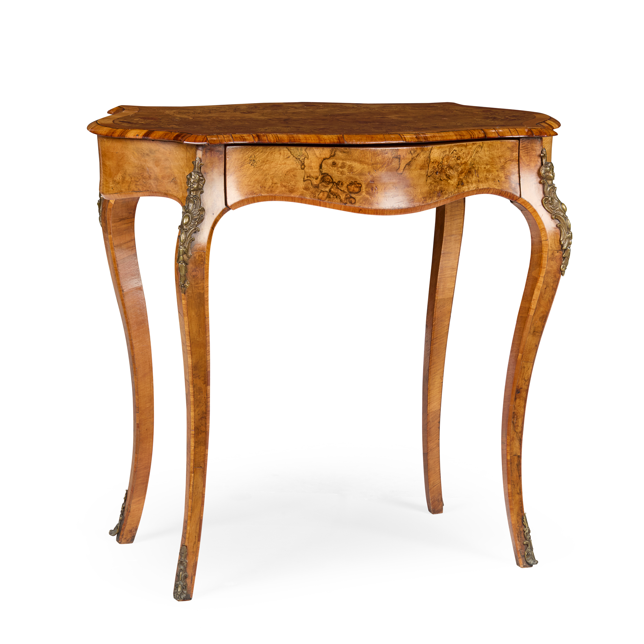 VICTORIAN WALNUT AND KINGWOOD MARQUETRY OCCASIONAL TABLE