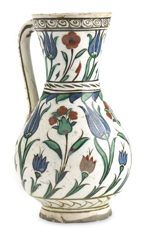 A Turkish Iznik jug, first half 17th century