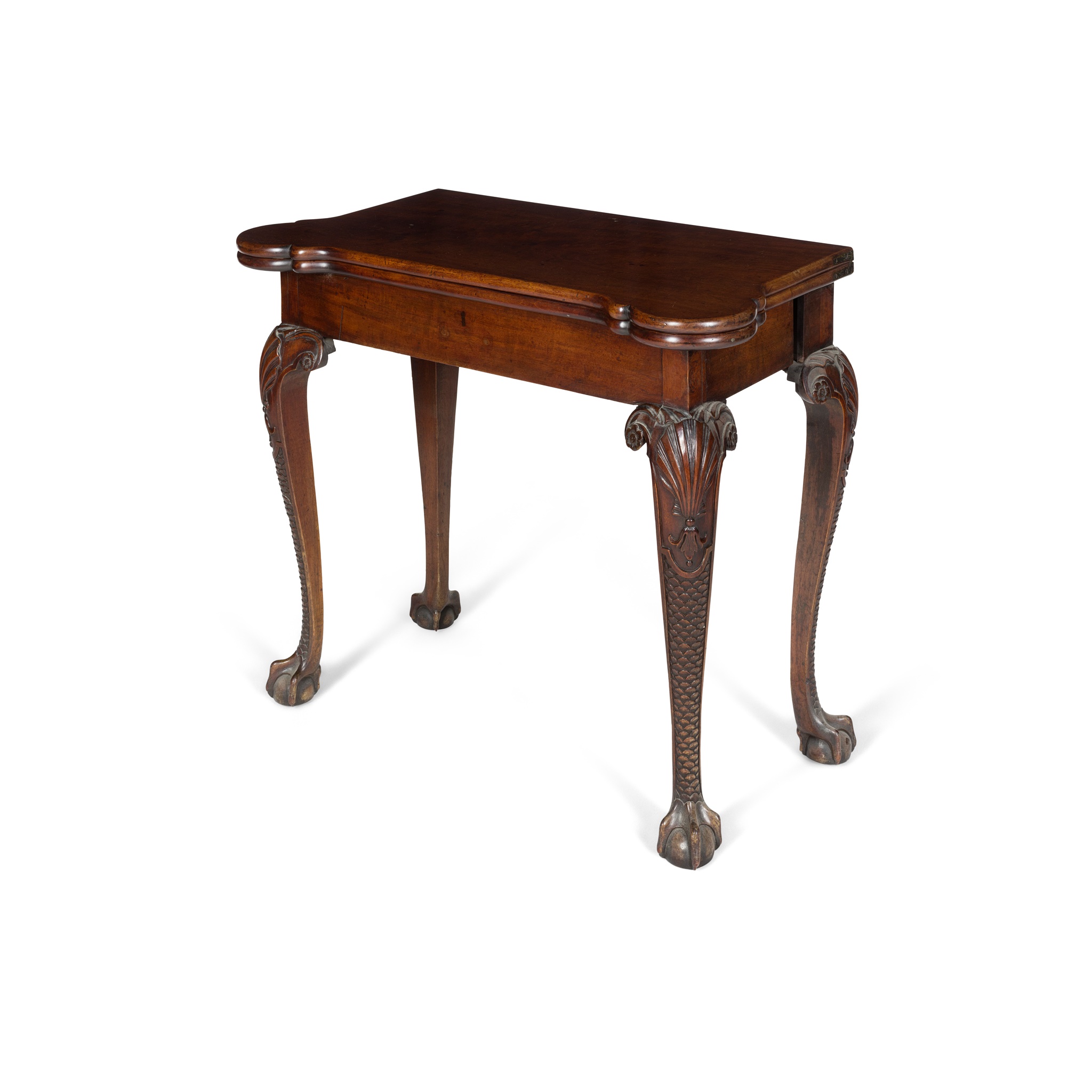 GEORGE II MAHOGANY CARD TABLE