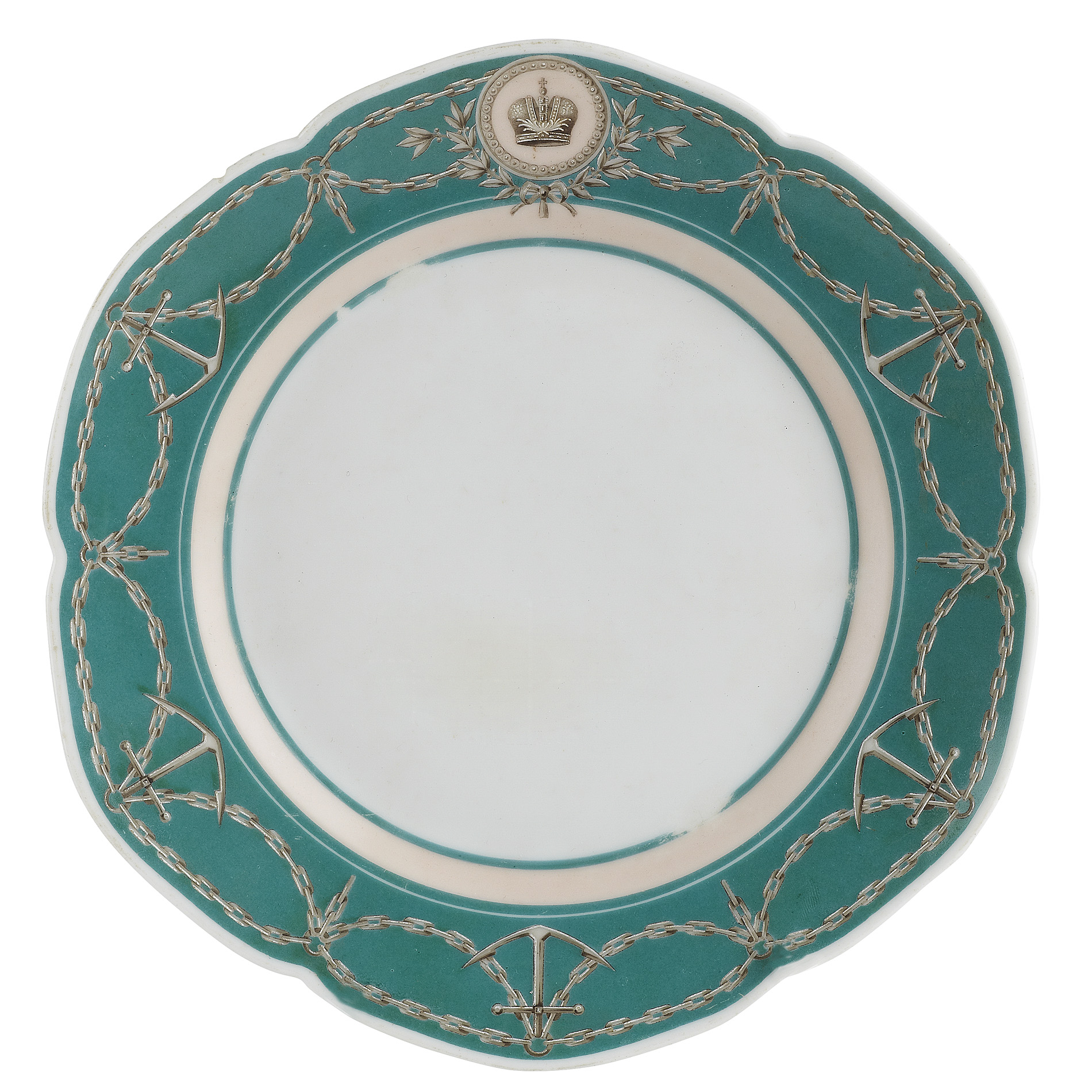 RUSSIAN PORCELAIN PLATE FROM THE LIVADIYA YACHT SERVICE