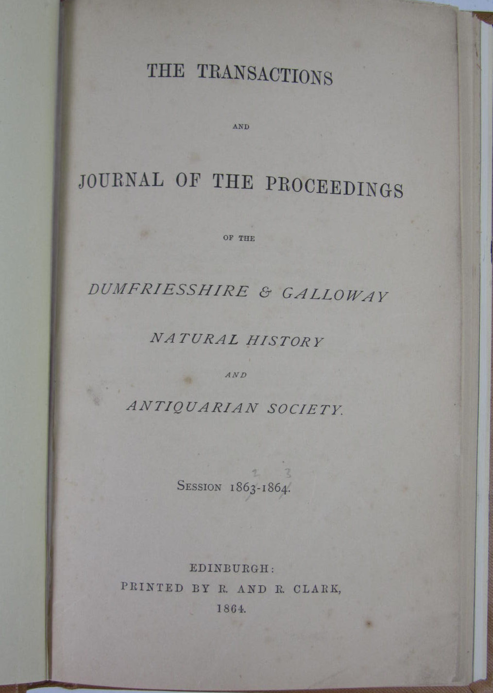 Transactions of the Dumfriesshire and Galloway Natural History Society