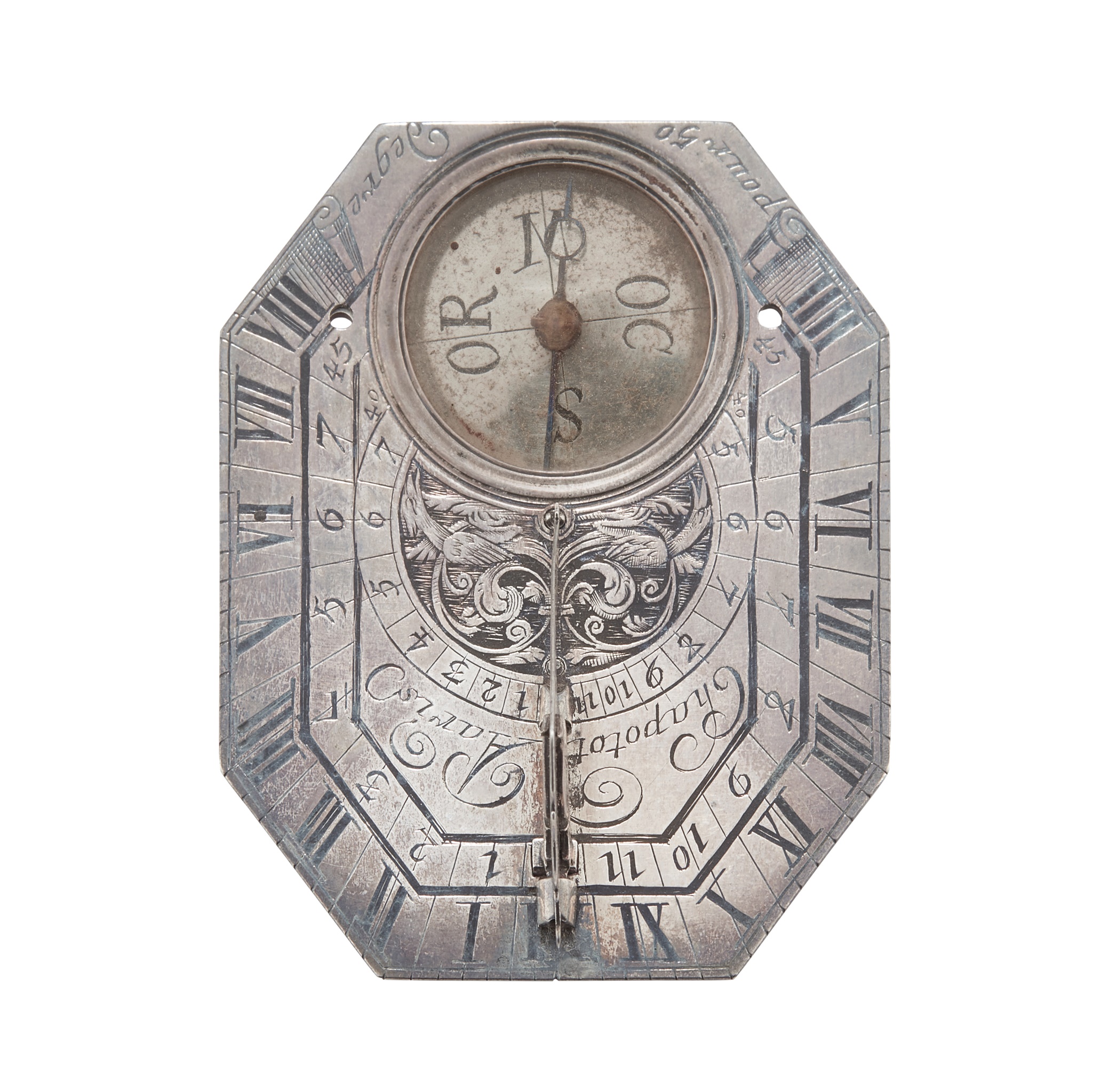 A SMALL EARLY 18TH CENTURY CASED SILVER BUTTERFIELD TYPE DIAL