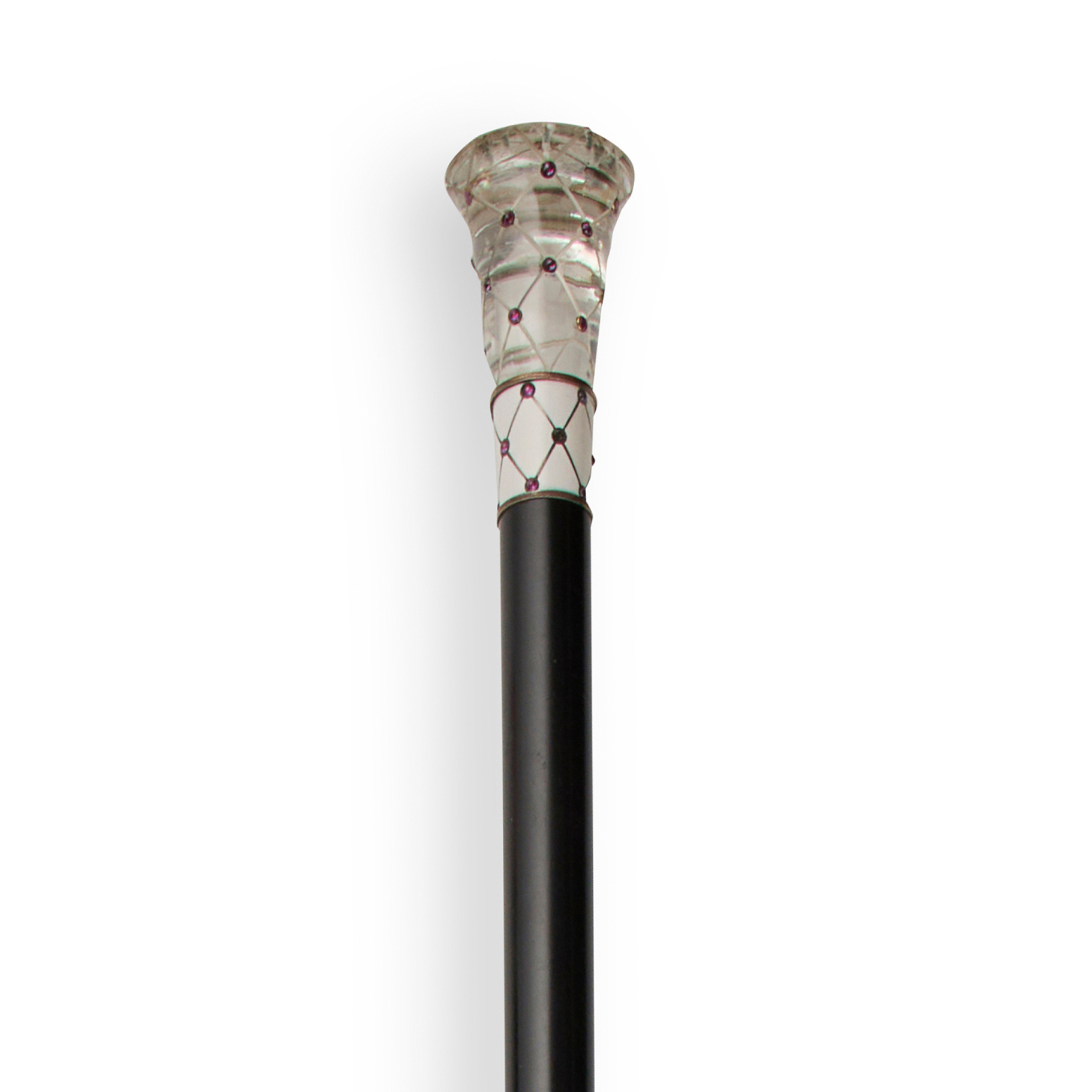 AN EARLY 20TH CENTURY FRENCH ENAMEL WALKING CANE
