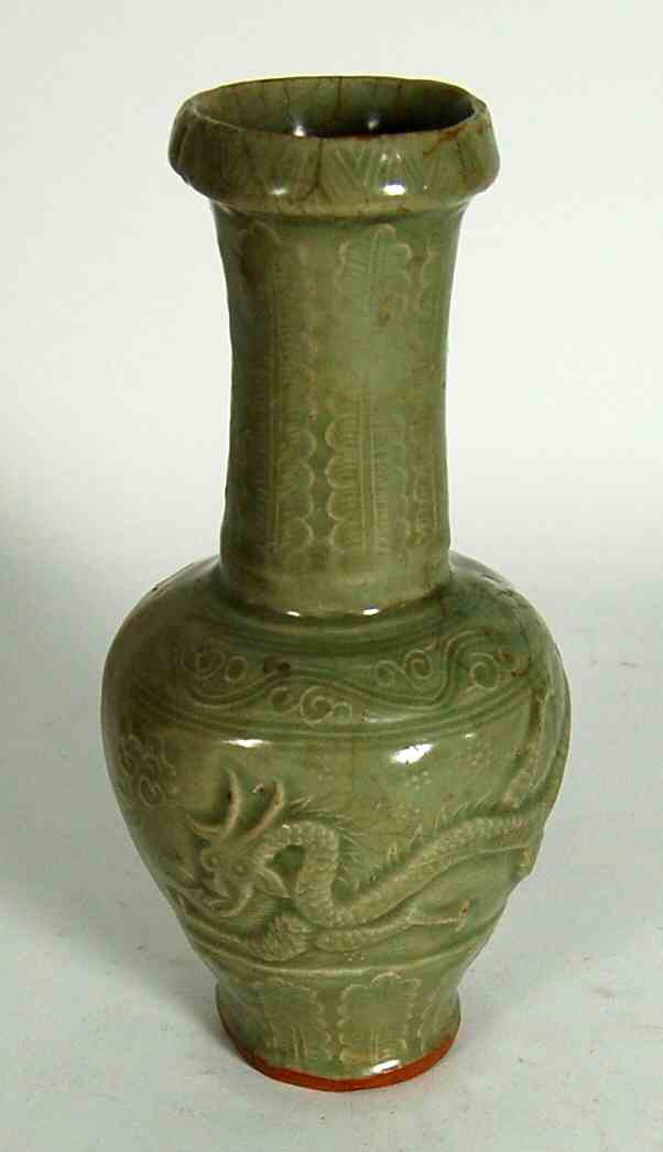 An 18th century provincial Chinese celadon vase