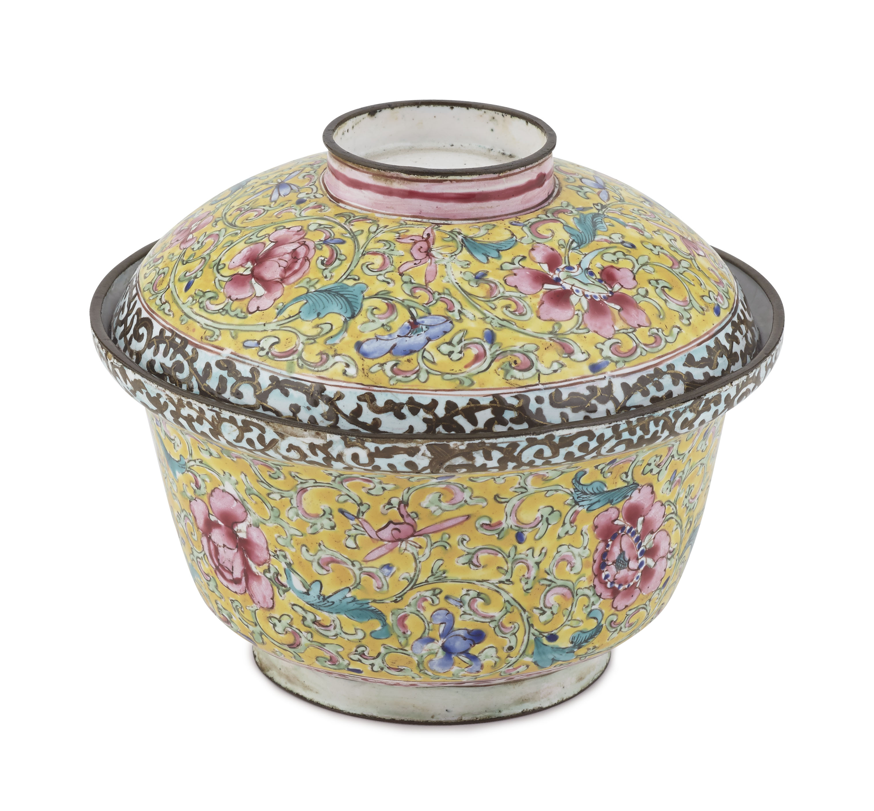 CHINESE CANTON ENAMEL COVERED BOWL