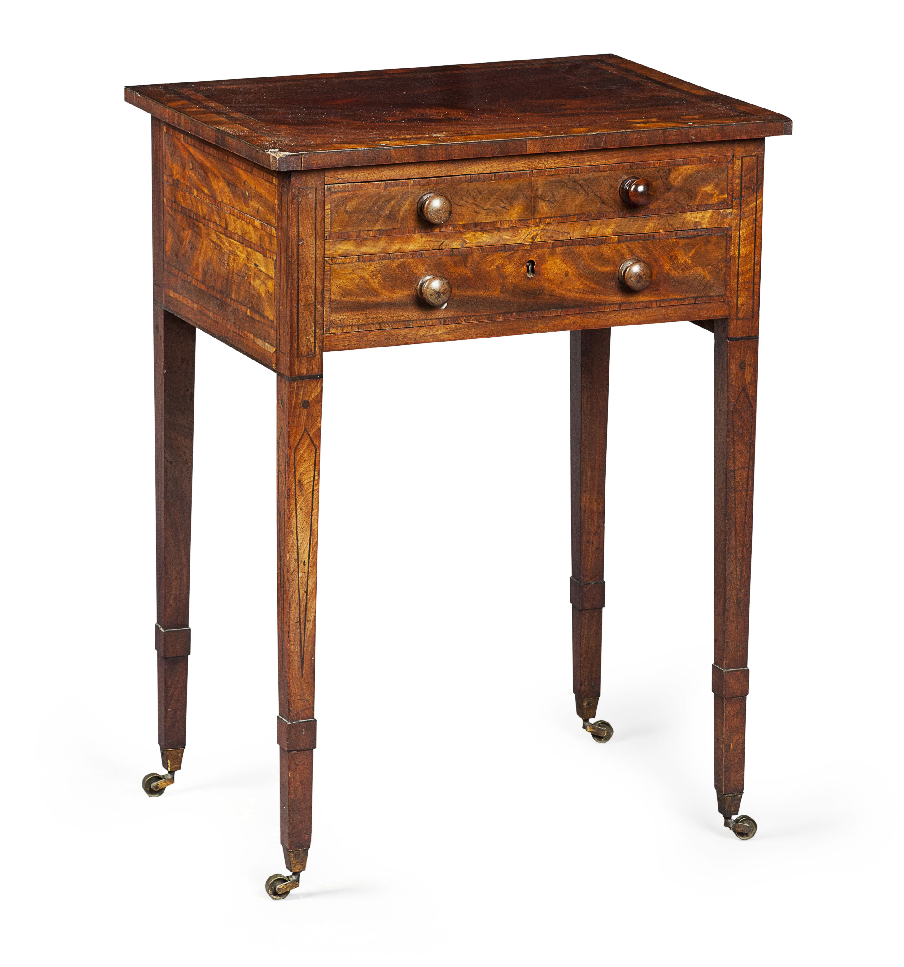 LATE GEORGE III MAHOGANY WORK TABLE