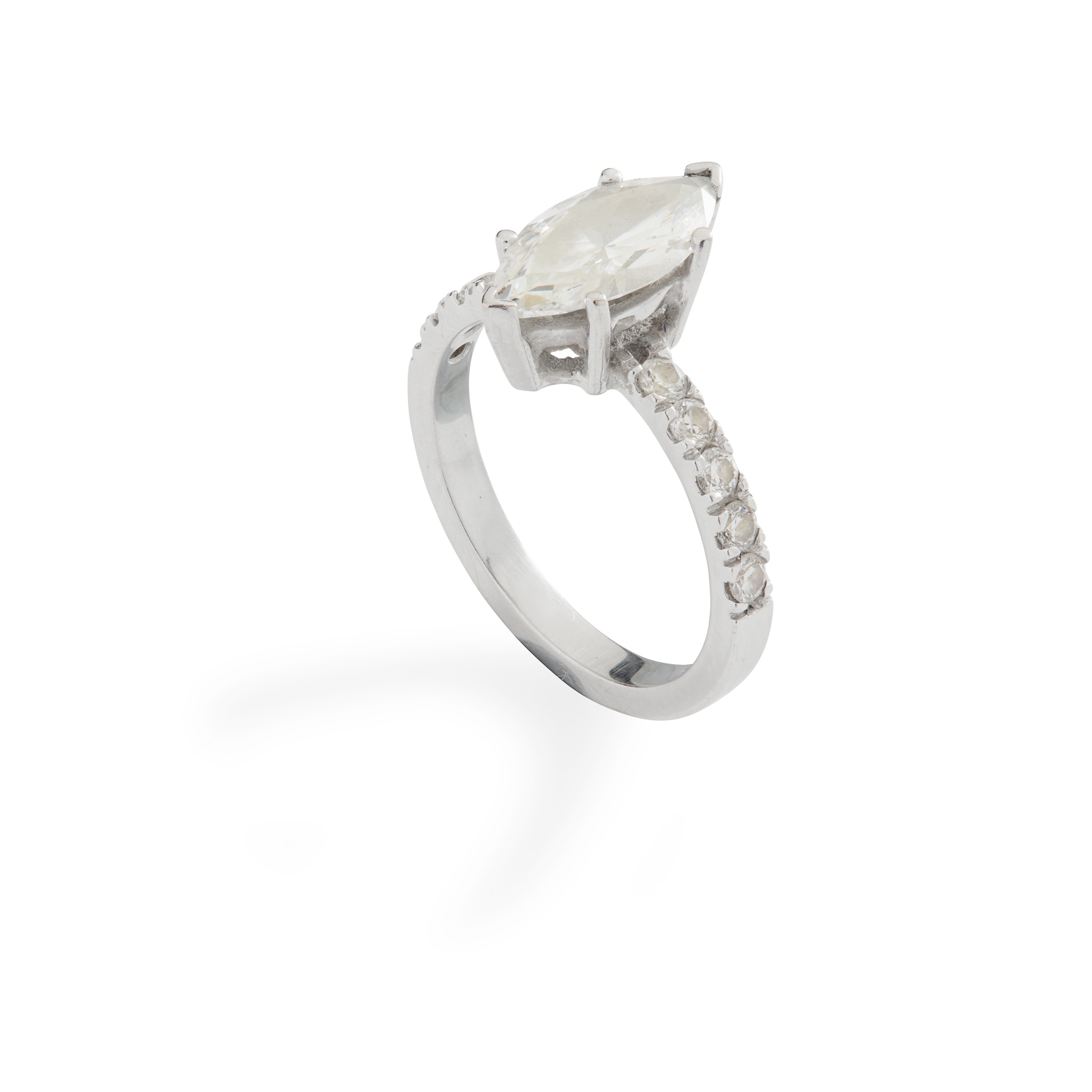 A diamond single-stone ring