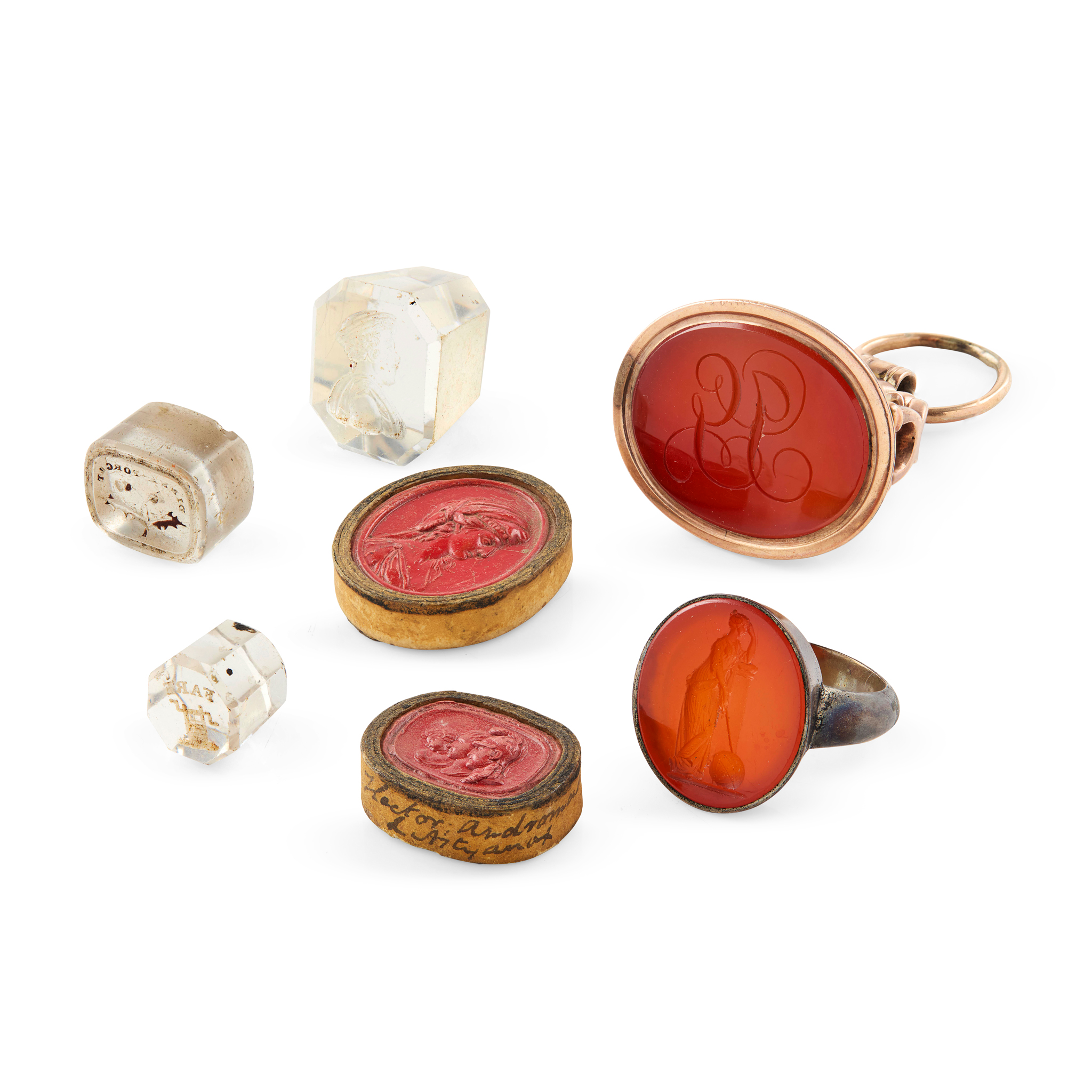 A SCOTTISH ROCK CRYSTAL INTAGLIO 'DINNAE FORGET' SEAL