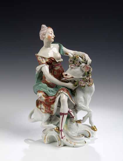 A Derby figure of Europa and the bull