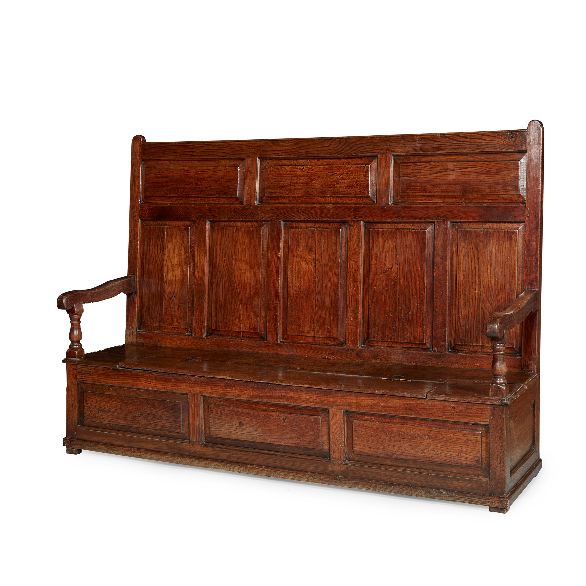 GEORGIAN OAK SETTLE
