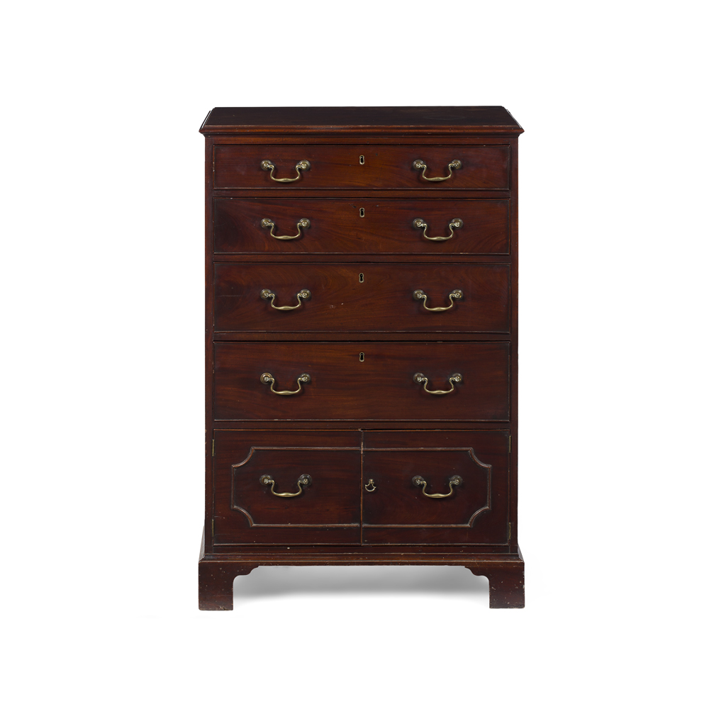 GEORGE III MAHOGANY TALL CHEST OF DRAWERS