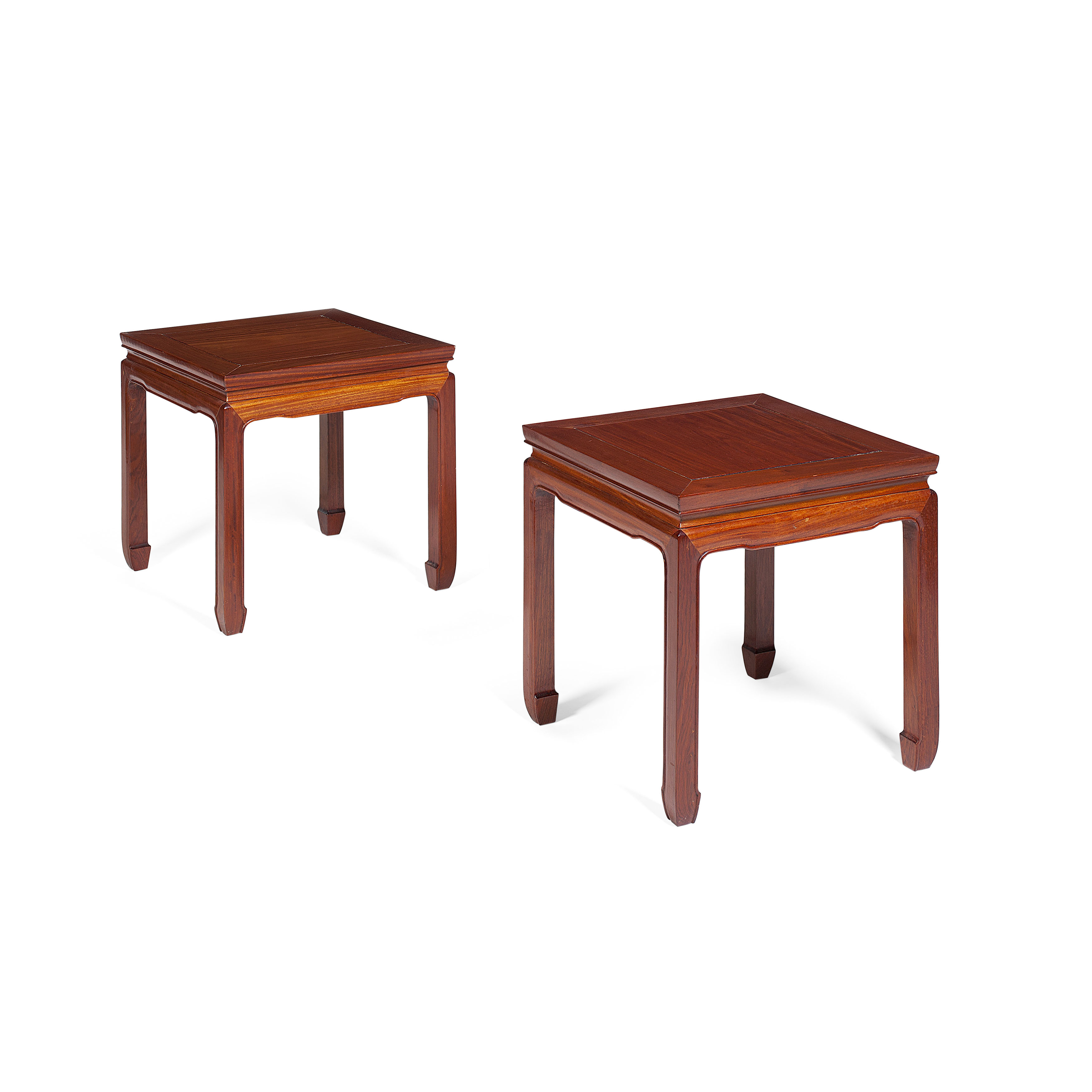 THREE CHINESE LOW TABLES BEARING MAKER'S LABEL GEORGE ZEE HONG KONG