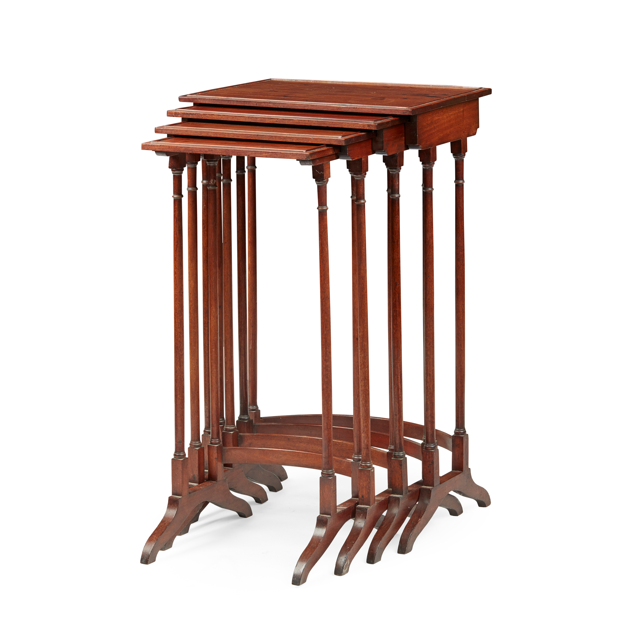 SET OF FOUR GEORGE III MAHOGANY NESTING TABLES