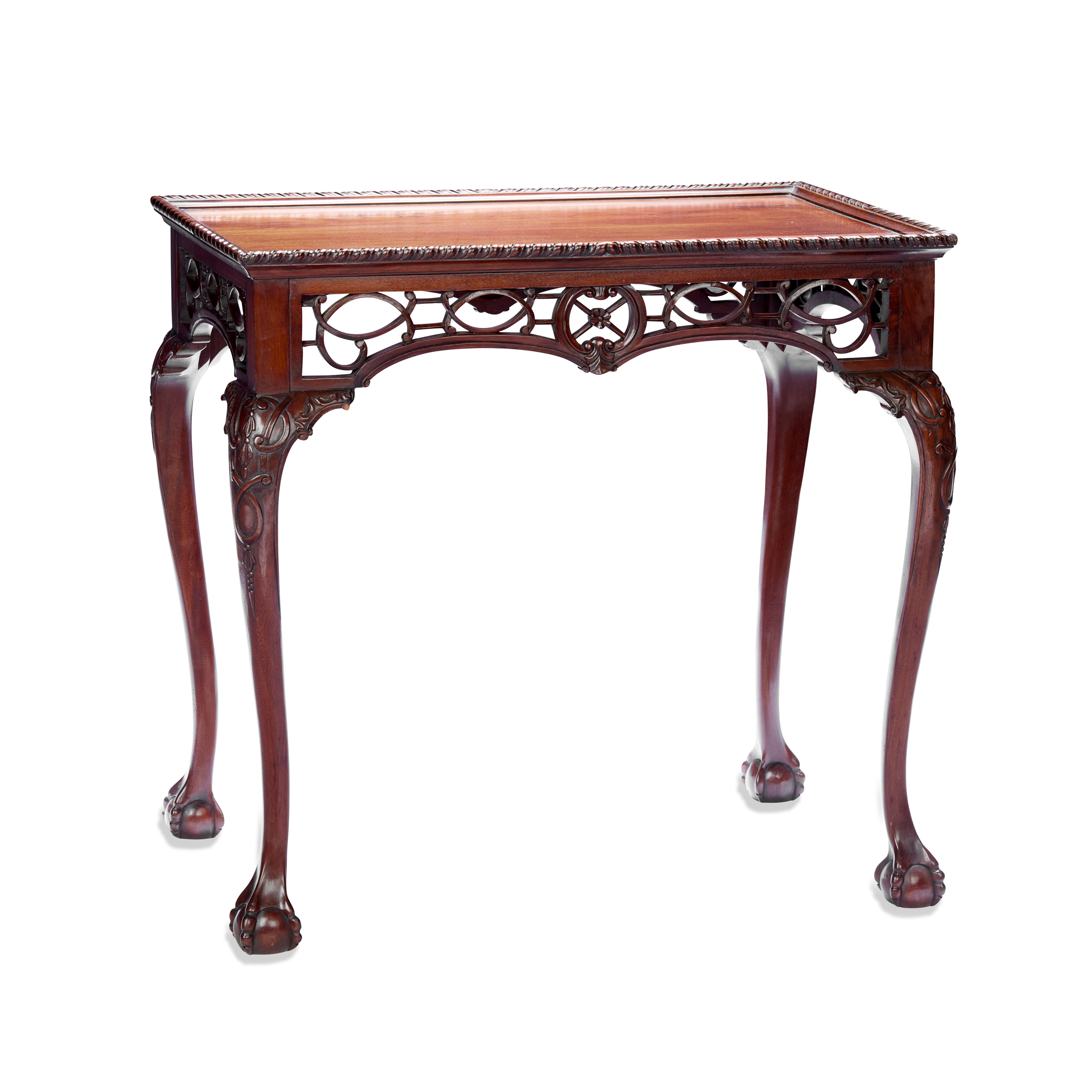 GEORGE III STYLE MAHOGANY 'CHINESE CHIPPENDALE' TEA TABLE