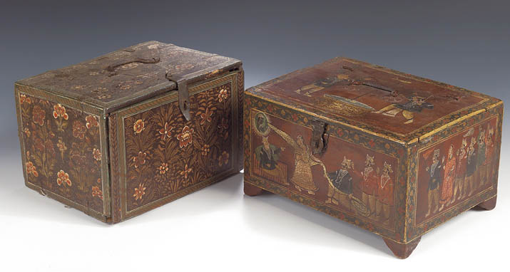 A painted Kashmir workbox,