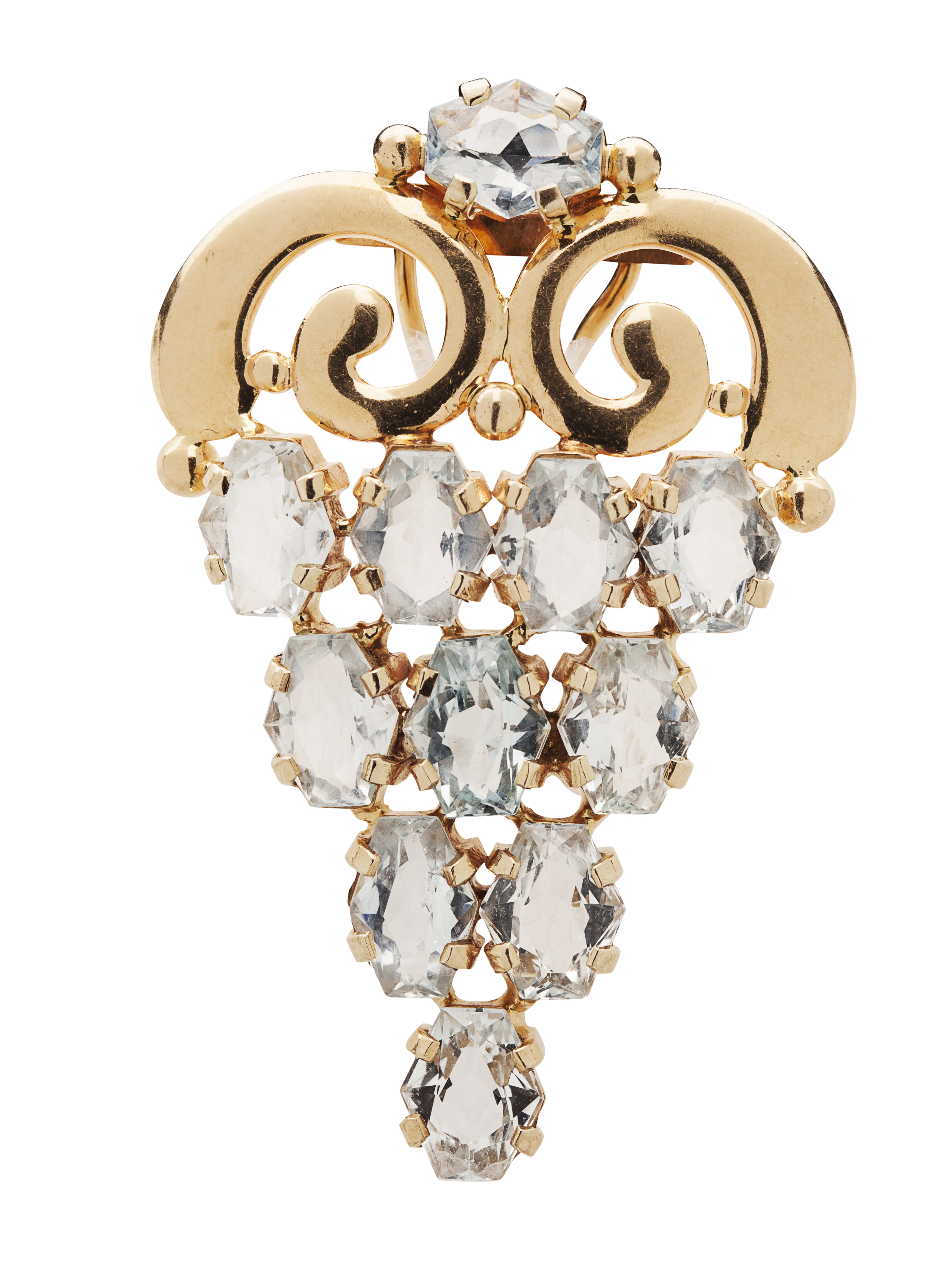 CARTIER- A aquamarine set clip