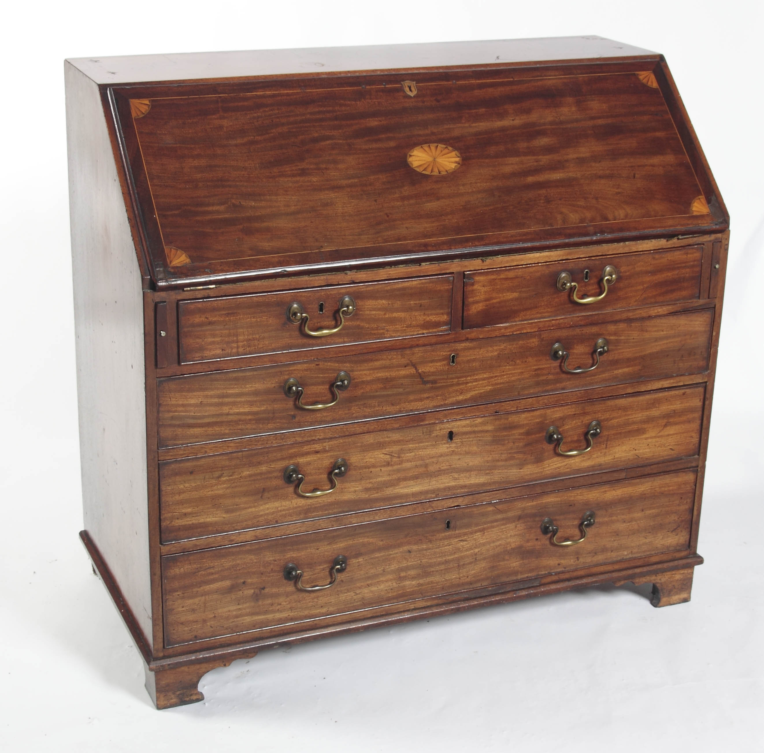 A George III mahogany inlaid bureau